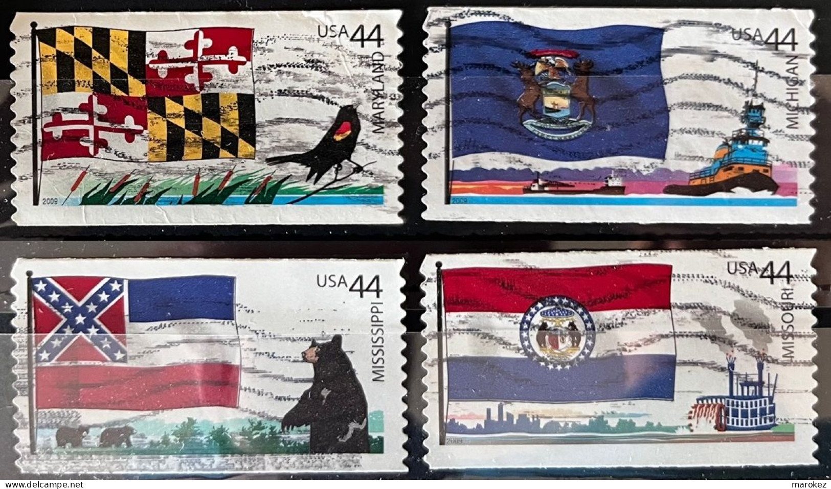 UNITED STATES 2009 Flags Of Our Nation 4 Postally Used Stamps MICHEL # 4516,4518,4520,4521 - Usados