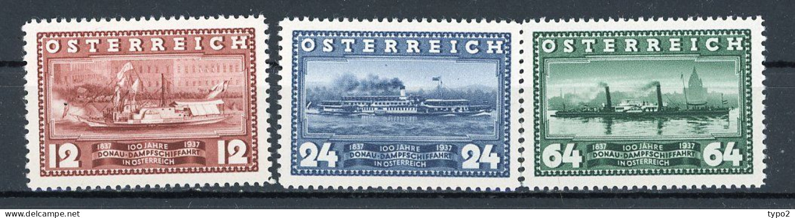AUTRICHE - 1937  Yv. N° 496 à 498  *  Navigation Sur Le Danube Cote 7 Euro  BE  2 Scans - Ungebraucht