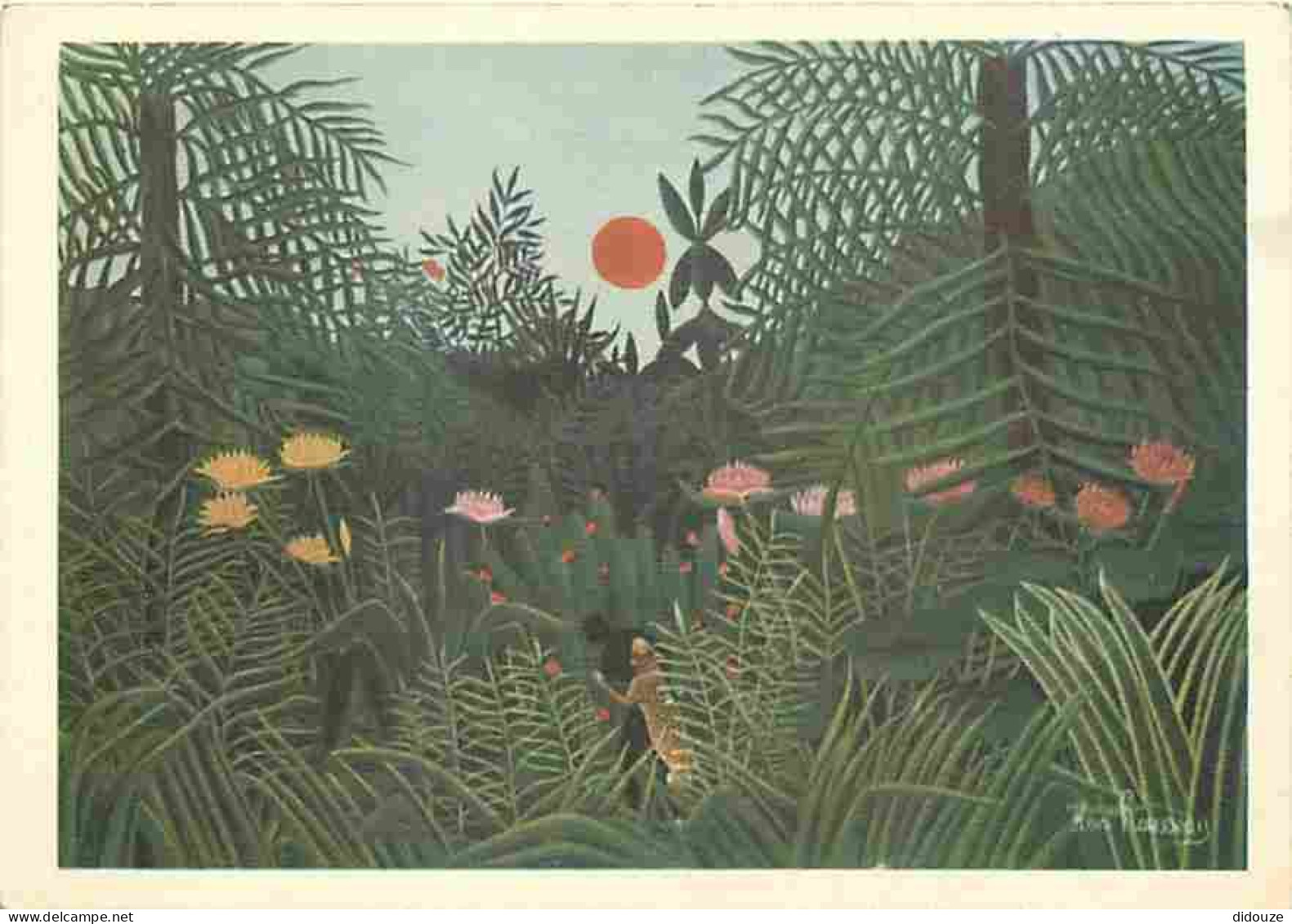 Art - Peinture - Henri Rousseau Dit Le Douanier - Paysage Exotique. Le Nègre Attaqué Par Un Léopard - CPM - Voir Scans R - Malerei & Gemälde