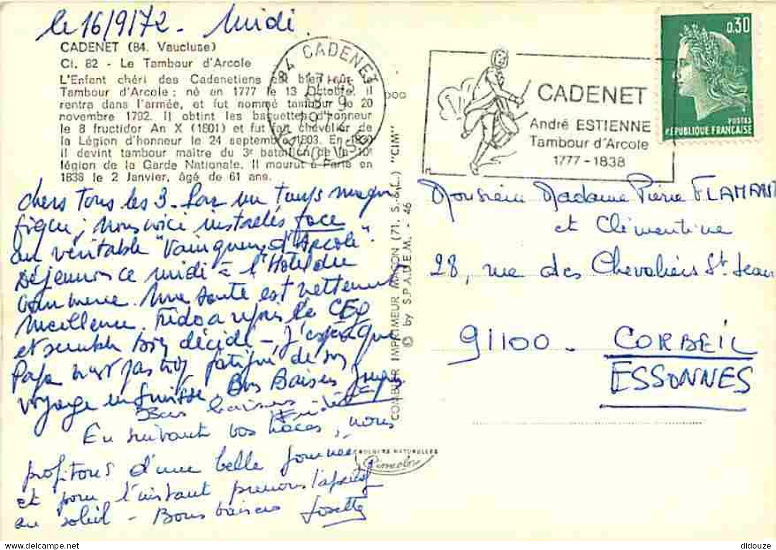 84 - Cadenet - Le Tambour D'Arcole - Flamme Postale - CPM - Voir Scans Recto-Verso - Cadenet