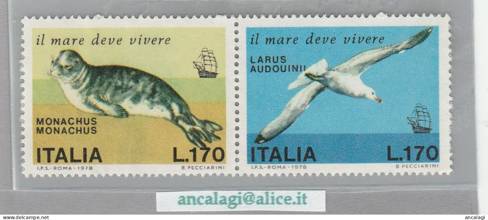 USATI ITALIA 1978 - Ref.0389B "SALVAGUARDIA DEL MARE" 2 Val. In Coppia - - 1971-80: Used