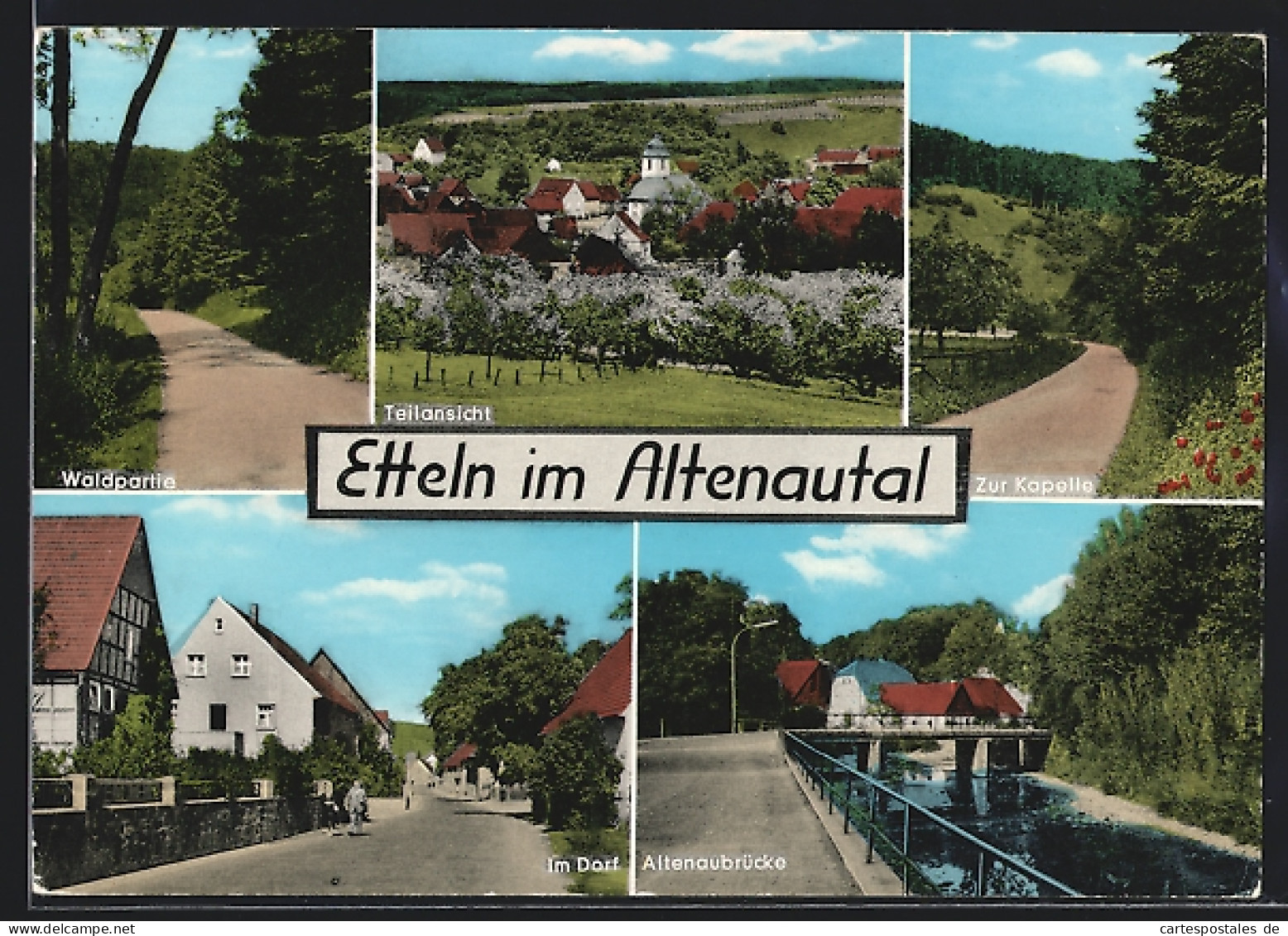 AK Etteln Im Altenautal, Teilansicht, Waldpartie, Weg Zur Kapelle, Partie Im Dorf, Altenaubrücke  - Altena