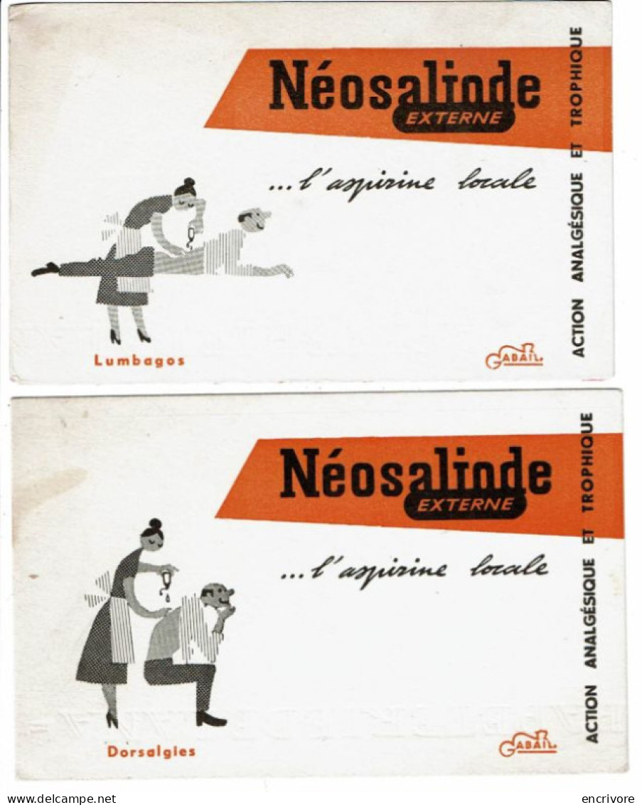 2 Petit Buvard GABAIL Neosaliode Lumbagos Dorsalgie - Chemist's