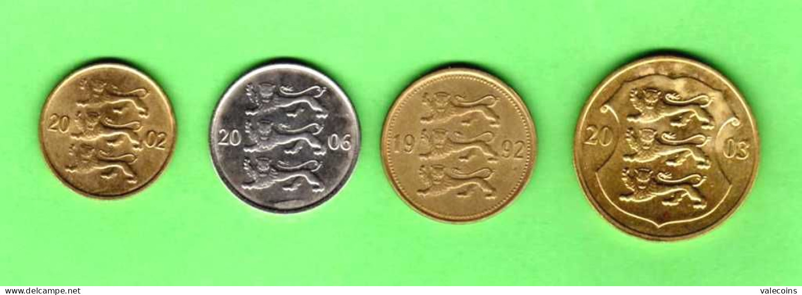 ESTONIA EESTI - 1992/2006 - 10-20-50 Senti + 1 Kroon - 4 Coins UNC/XF - Estland