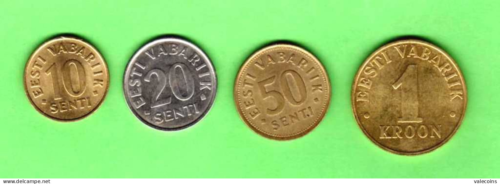 ESTONIA EESTI - 1992/2006 - 10-20-50 Senti + 1 Kroon - 4 Coins UNC/XF - Estland