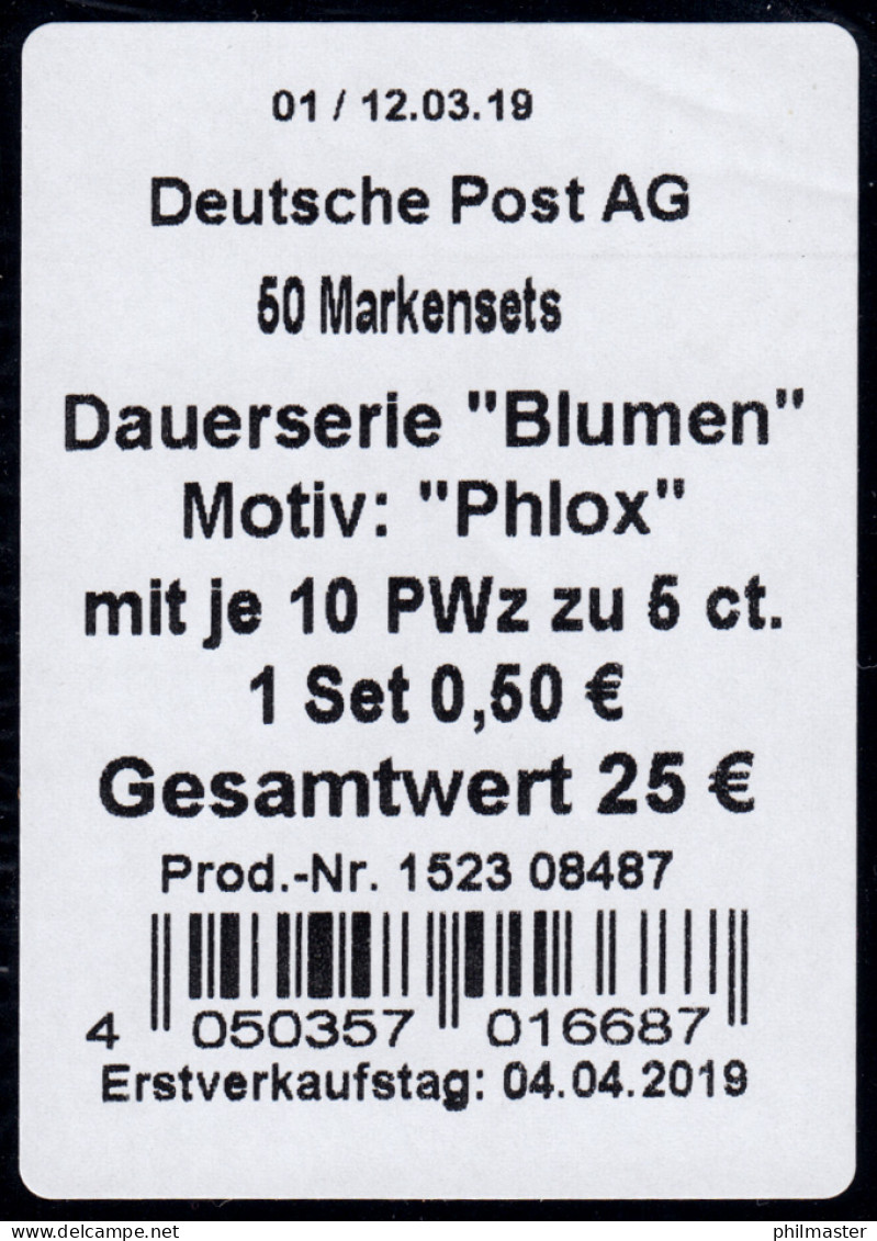 FB 87 Blume Phlox, Folienblatt-BANDEROLE - 2011-2020