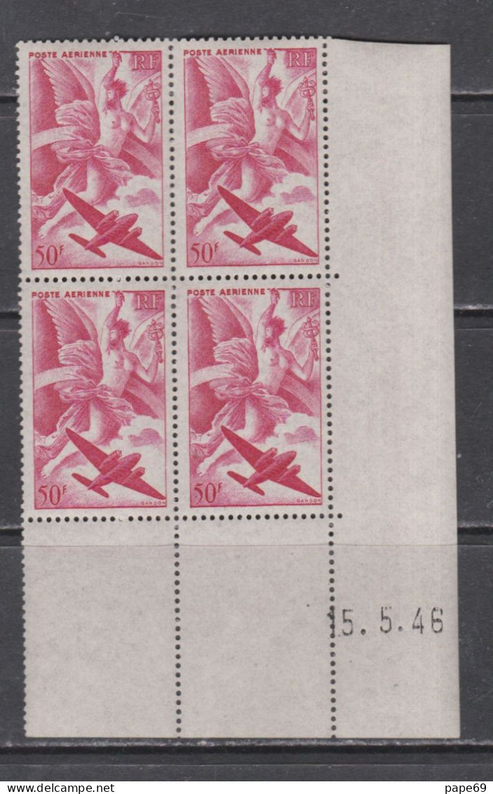 France P. A. N° 17 XX Iris En Bloc De 4 Coin Daté Du  15 . 5  . 46,  Sans Charnière, TB - Luftpost