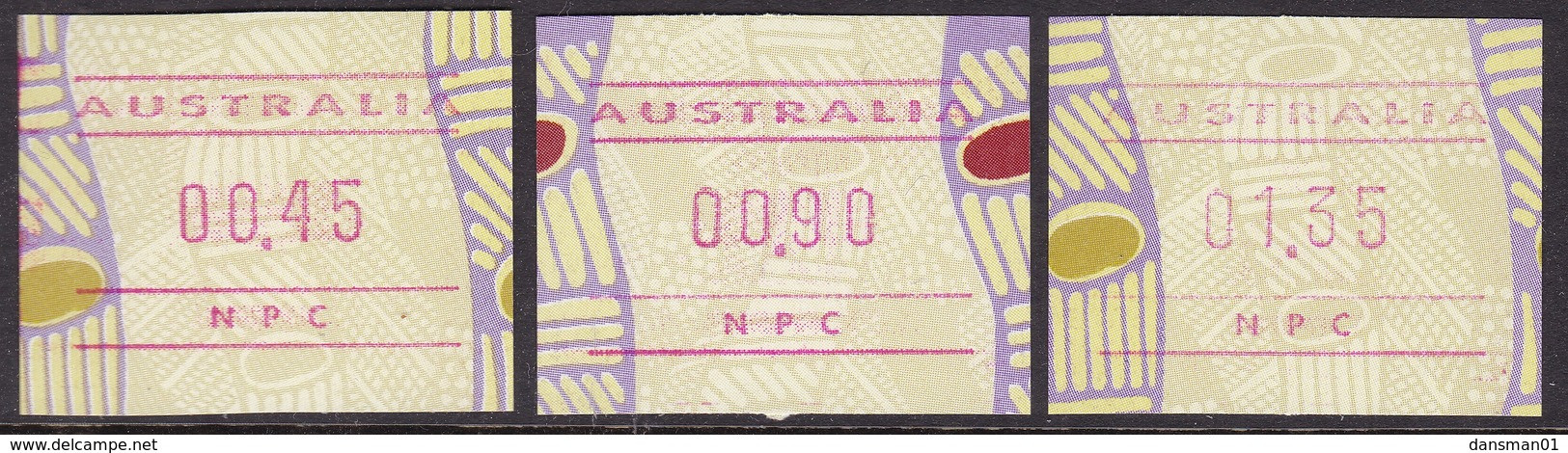 Australia 1999 Frama Button Set (3) Mint Never Hinged NPC - Ongebruikt