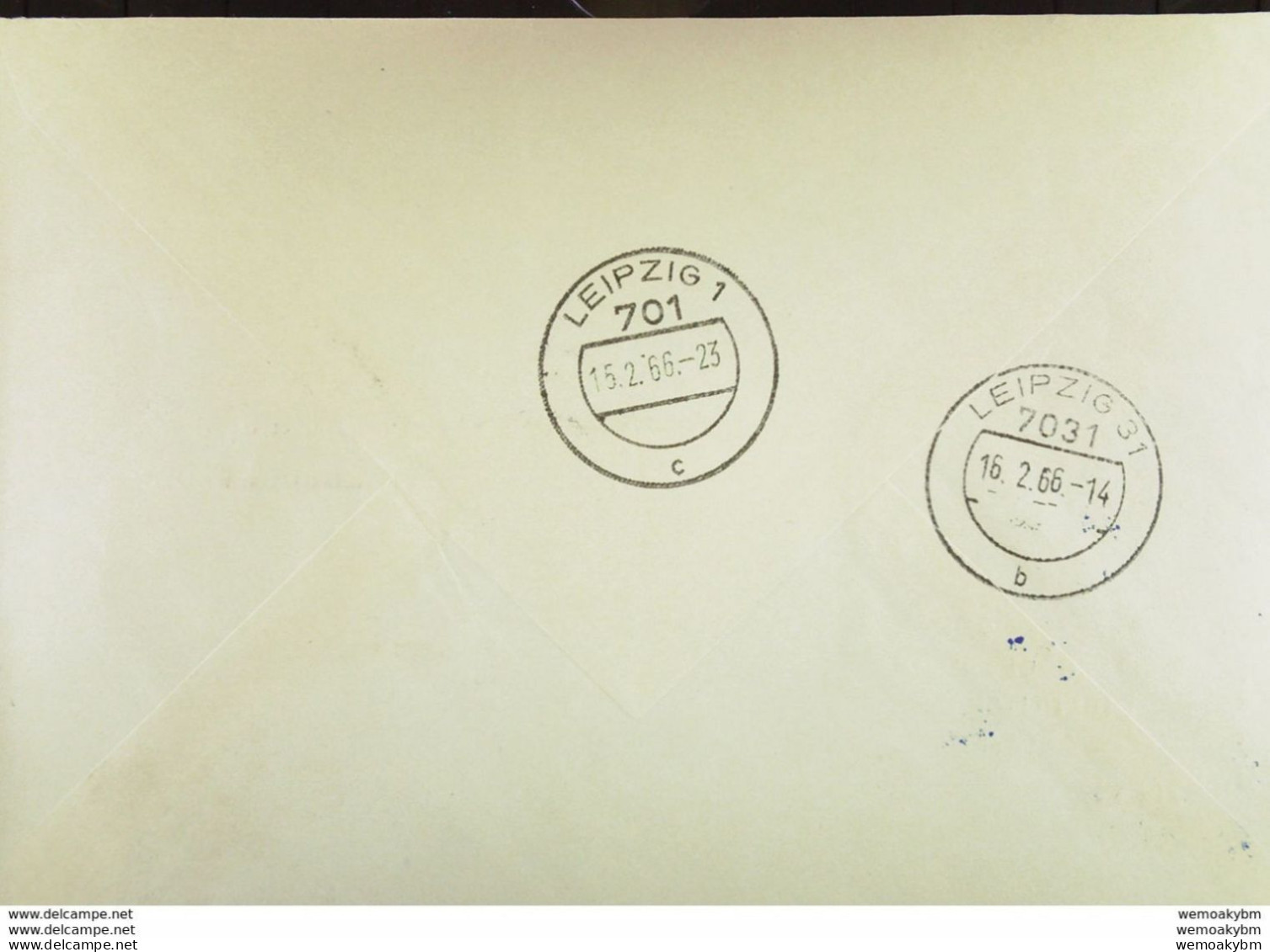 Dienst: Fern-Brief Mit Viol. ZKD-K-St. U. Kontr-Stpl. "Richtiges Best.-PA (1308/HPA 01)" Apt.OSt. Leipzig S3 Vom 15.2.66 - Cartas & Documentos