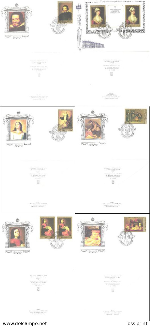 Soviet Union:Russia:USSR:FDC Covers Serie Paintings 1985, Spanish Painters - FDC