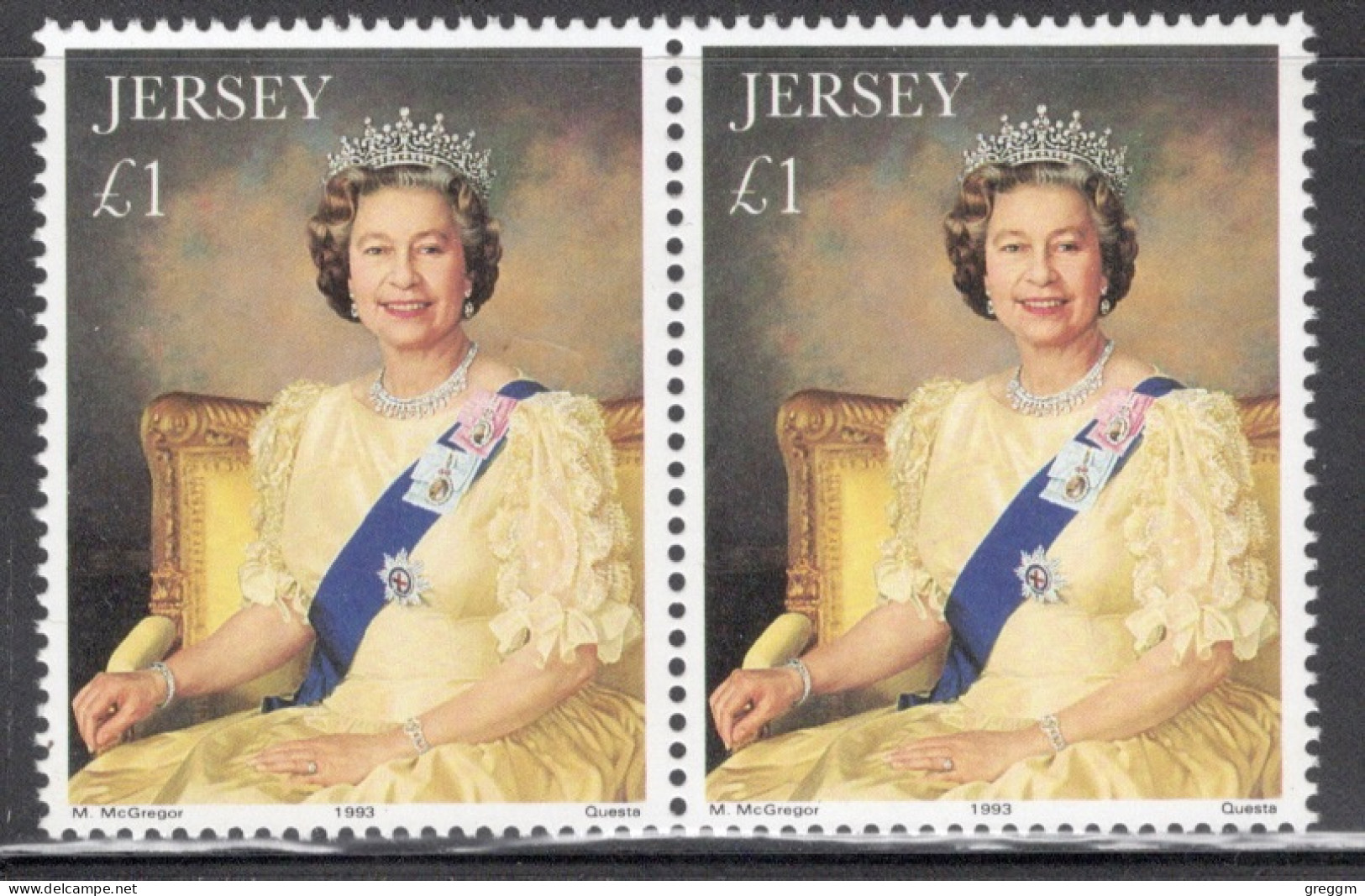 Jersey 1993 Pair Of Stamps From The 40th Anniversary Of The Coronation Of Queen Elizabeth II In Unmounted Mint - Jersey