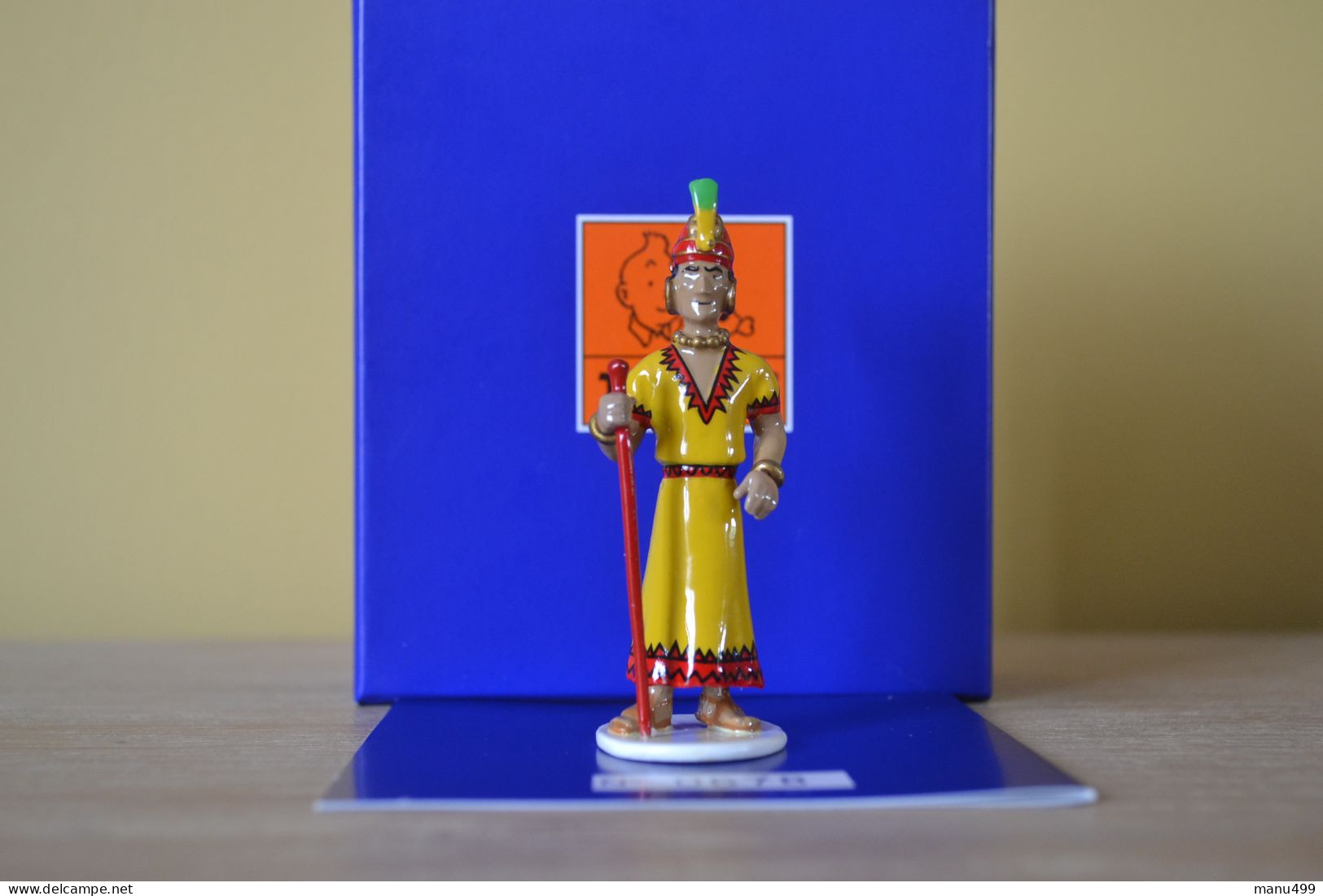 Figurine Tintin L'inca - Carte De Voeux 1972 - Andere & Zonder Classificatie