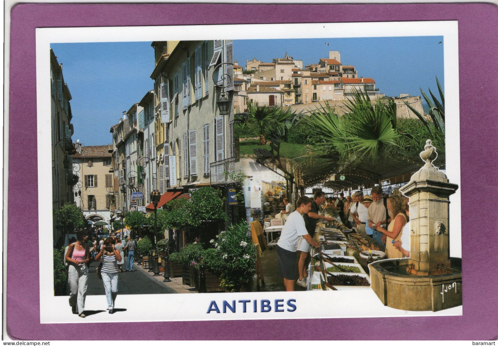 06 ANTIBES La Rue Clémenceau Le Vieil Antibes Et Pittoresque Marché Provençal - Antibes - Altstadt