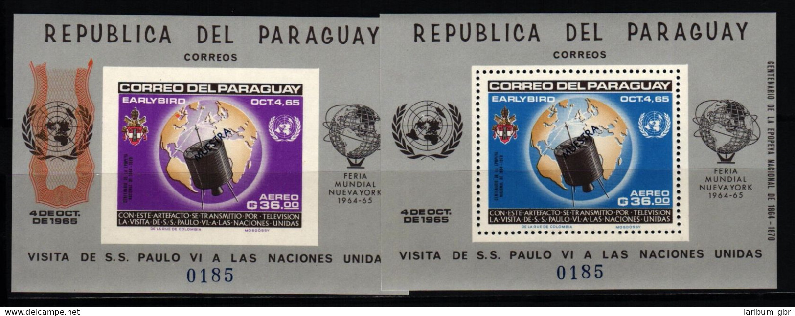 Paraguay Block 75 Und 76 Mit Aufdruck MUESTRA Postfrisch Raumfahrt #KC807 - Paraguay