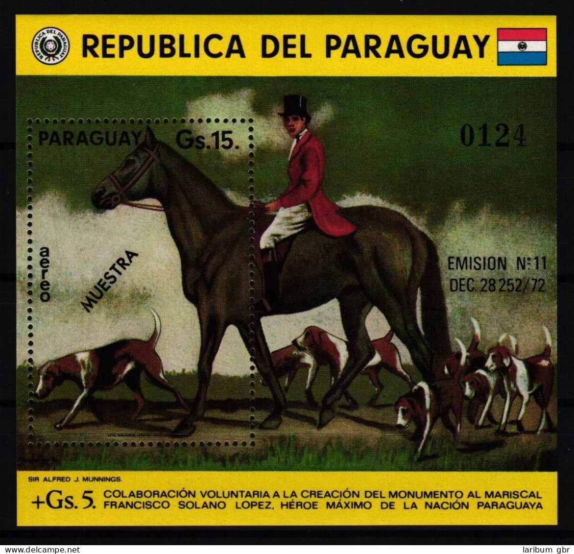 Paraguay Block 243 Mit Aufdruck MUESTRA Postfrisch Kunst #KC803 - Paraguay