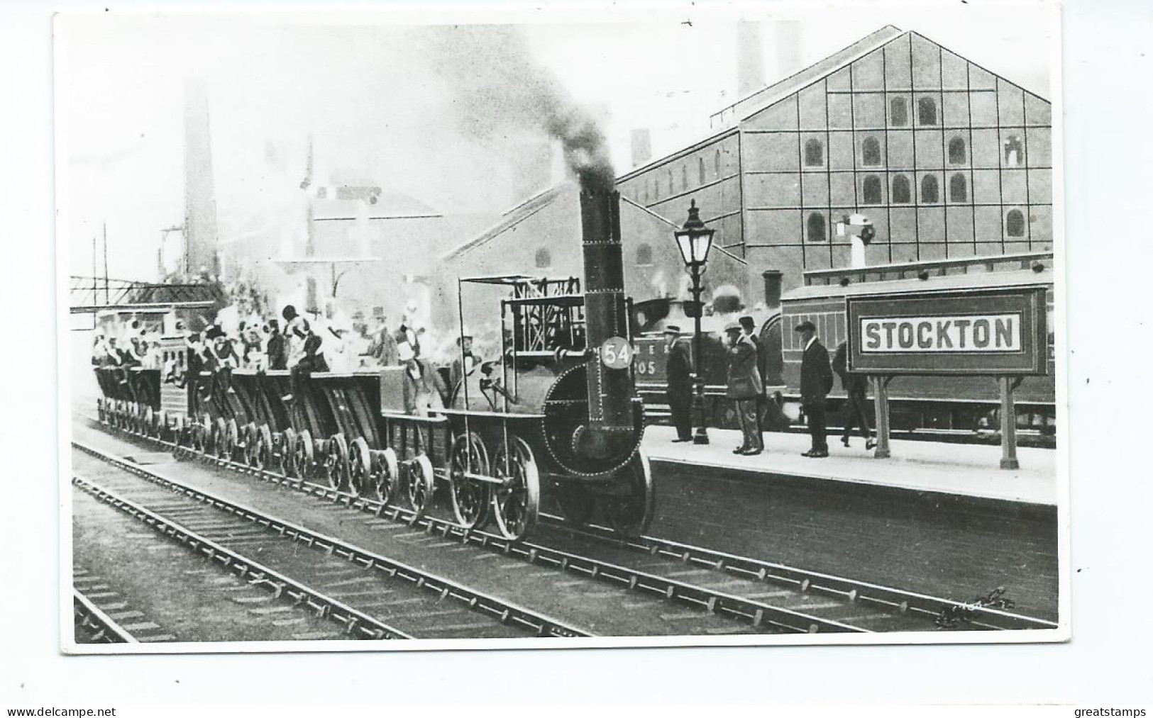 Railway  Postcard Station Stockton Reproduction Photo With Rocket. Taken 1941 - Stazioni Con Treni