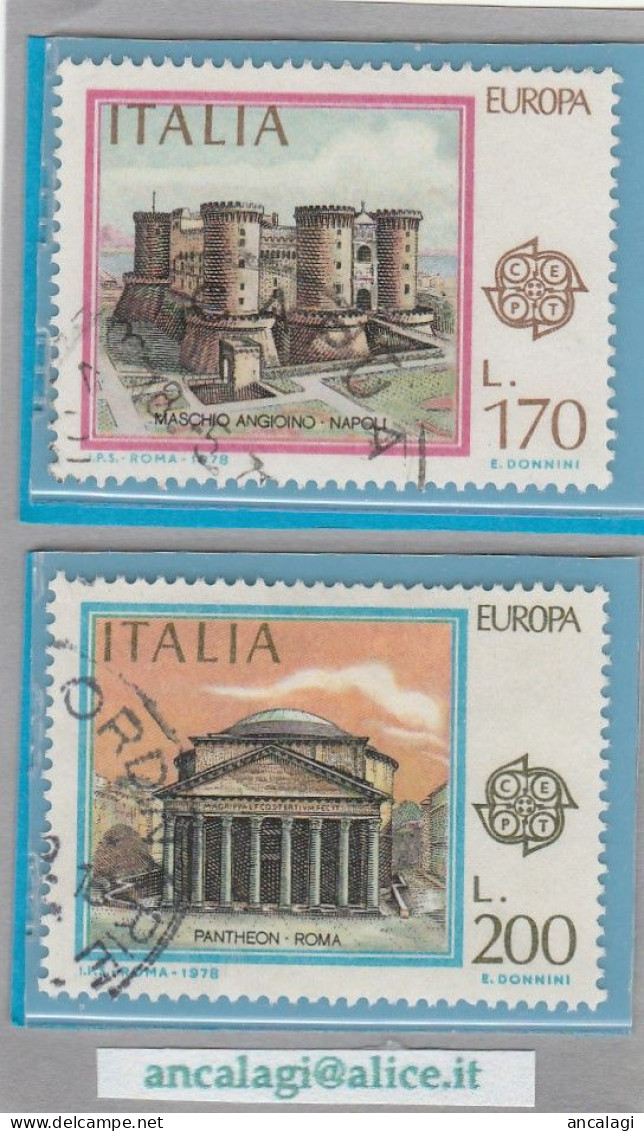 USATI ITALIA 1978 - Ref.0390A "EUROPA UNITA" Serie Di 2 Val. - - 1971-80: Afgestempeld