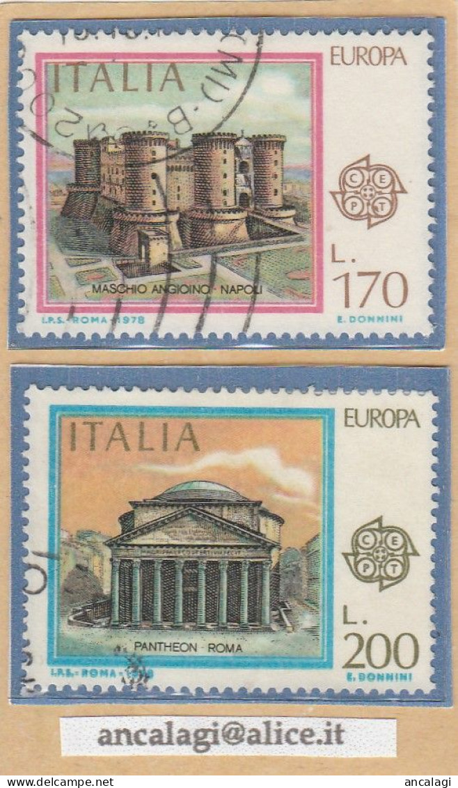 USATI ITALIA 1978 - Ref.0390B "EUROPA UNITA" Serie Di 2 Val. - - 1971-80: Usati