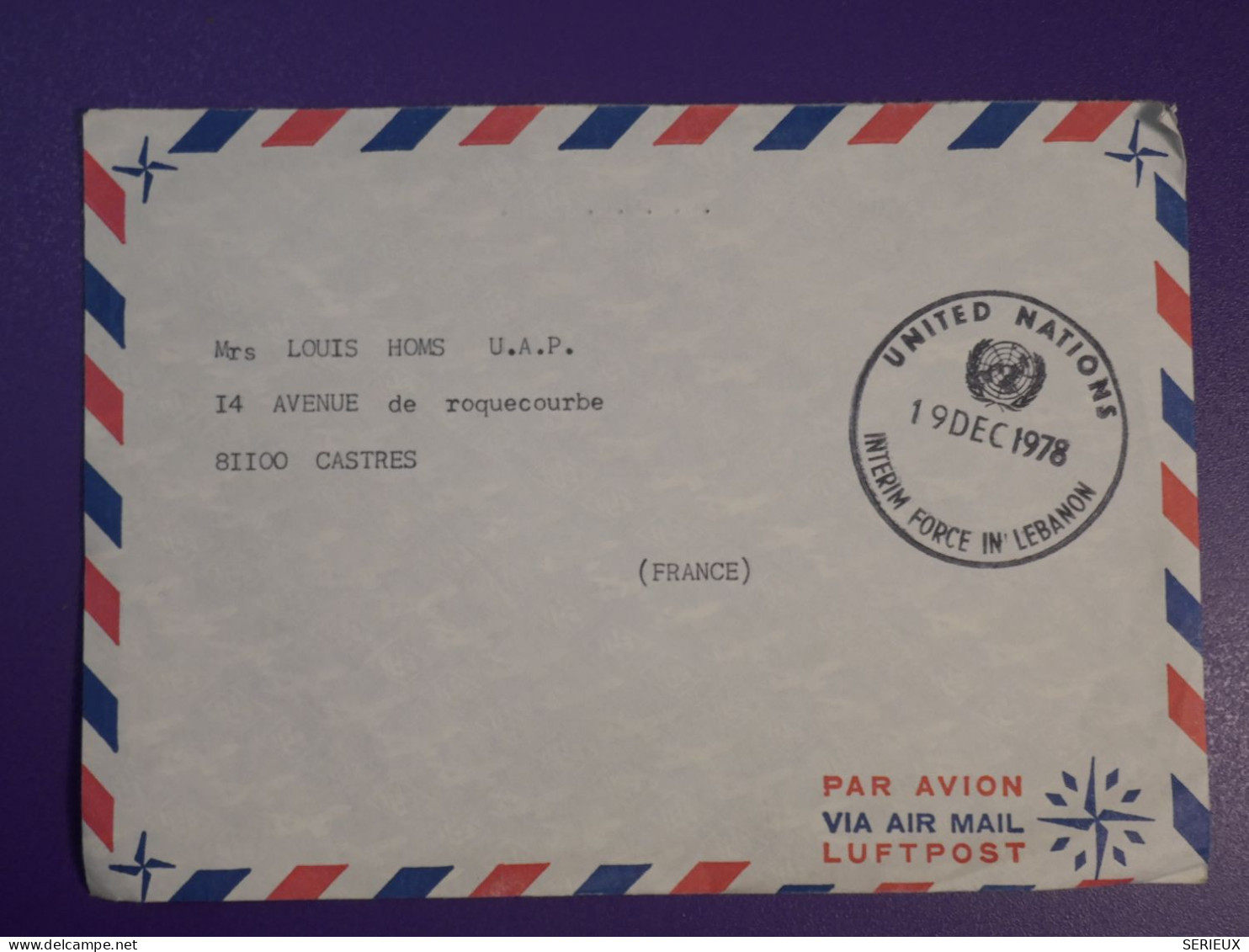 DM 12  USA UNITED NATIONS  LETTRE   1978 A CASTRES    FRANCE +   +AFF. INTERESSANT +++ - Storia Postale