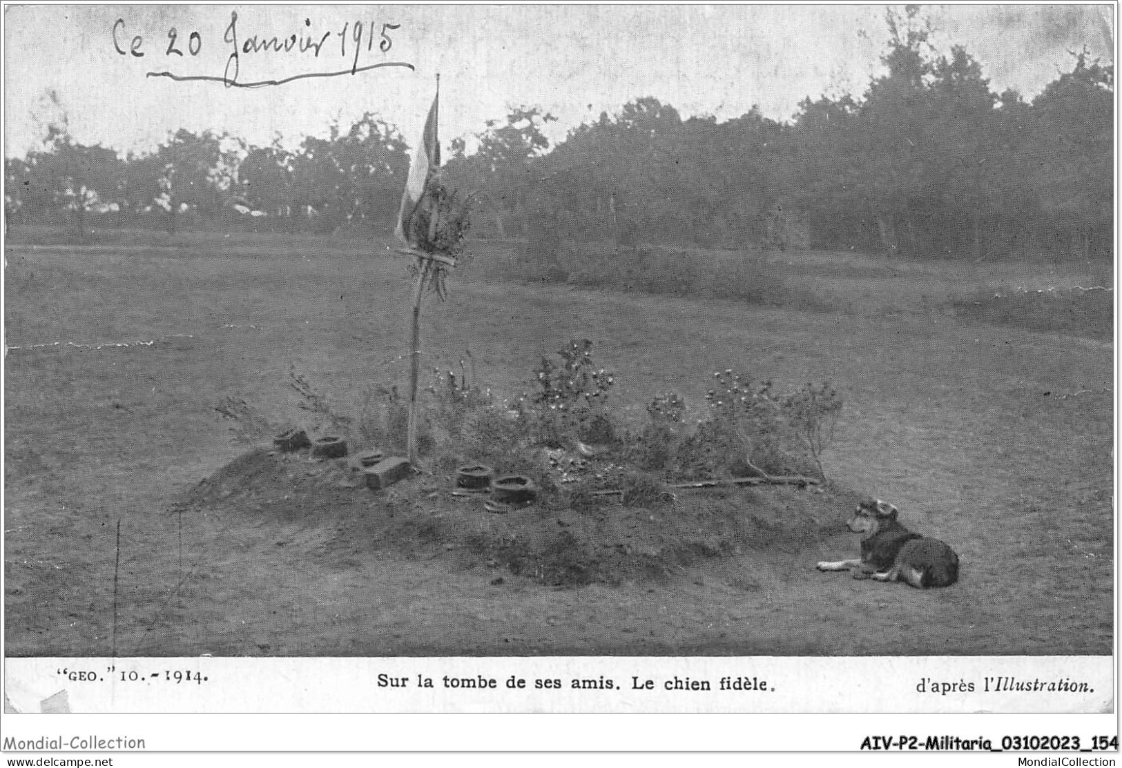 AIVP2-0183 - MILITARIA - SUR LA TOMBE DE SES AMIS - LE CHIEN FIDELE  - War Cemeteries