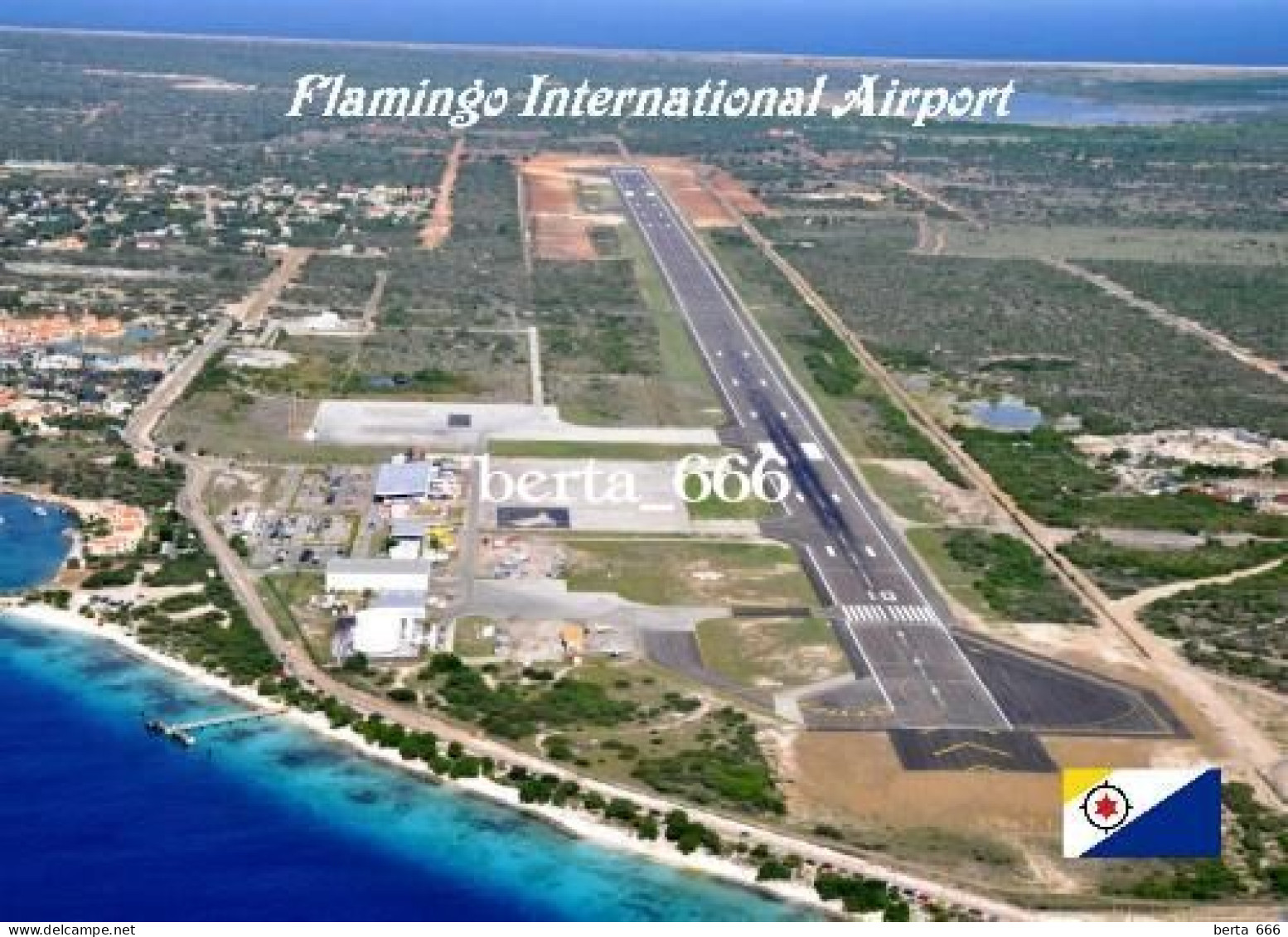 Bonaire Kralendijk Flamingo International Airport New Postcard - Bonaire
