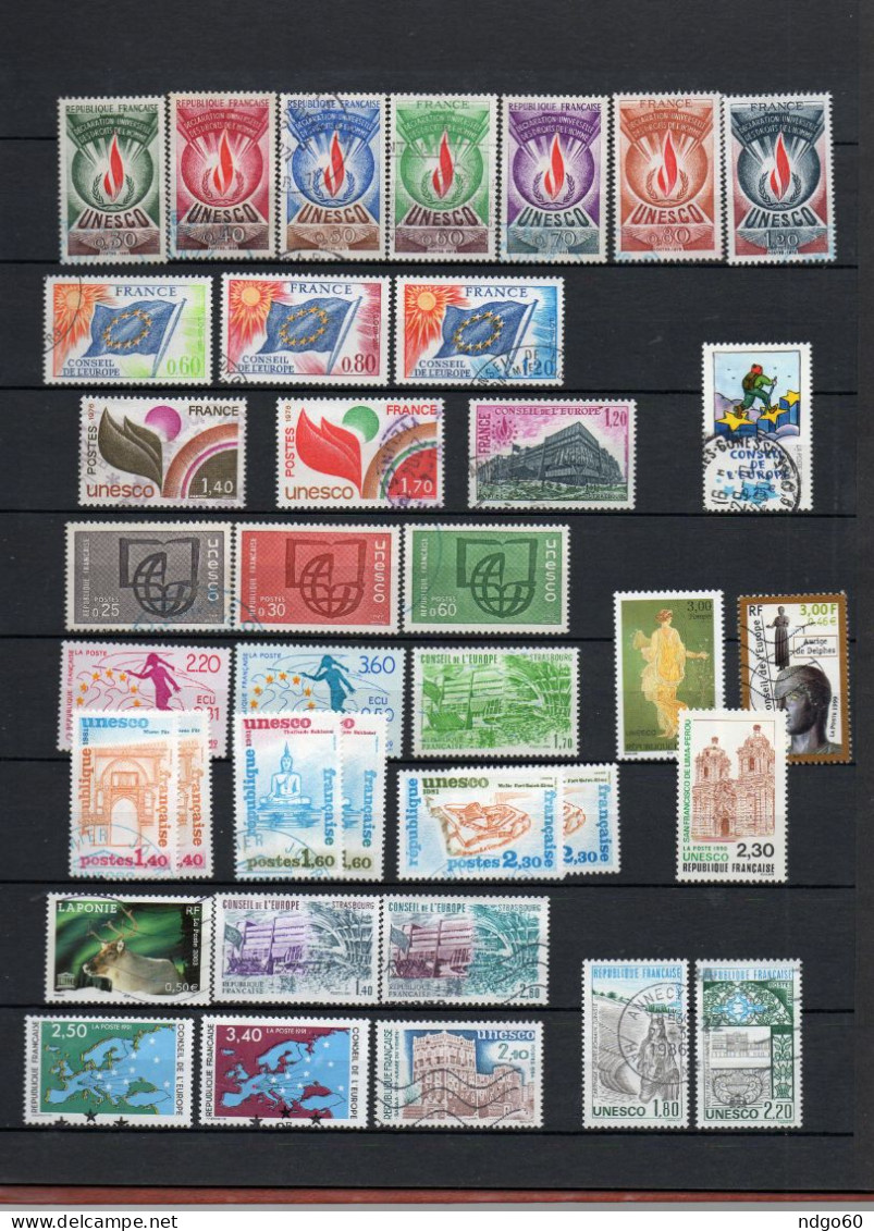 Lot De 37 Timbres Unesco ( Oblitérés, 7 Neufs , 3 En Double ) - Otros & Sin Clasificación