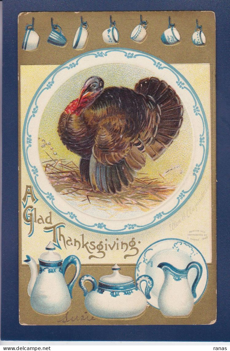 CPA Thanksgiving Fantaisie Fête Gaufrée Embossed écrite - Giorno Del Ringraziamento