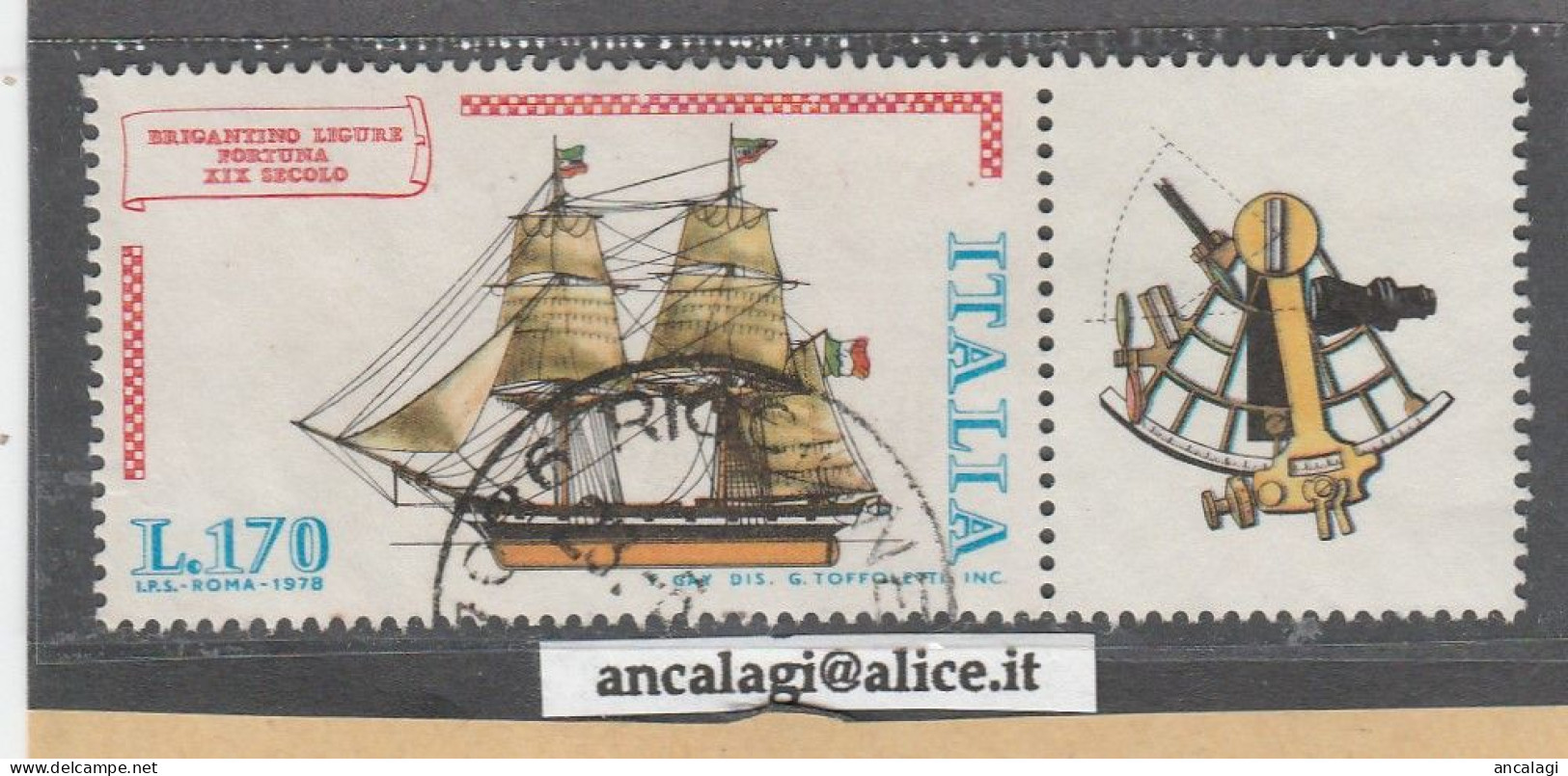 USATI ITALIA 1978 - Ref.0391A "COSTRUZIONI NAVALI ITALIANE" 1 Val. Con Appendice - - 1971-80: Afgestempeld