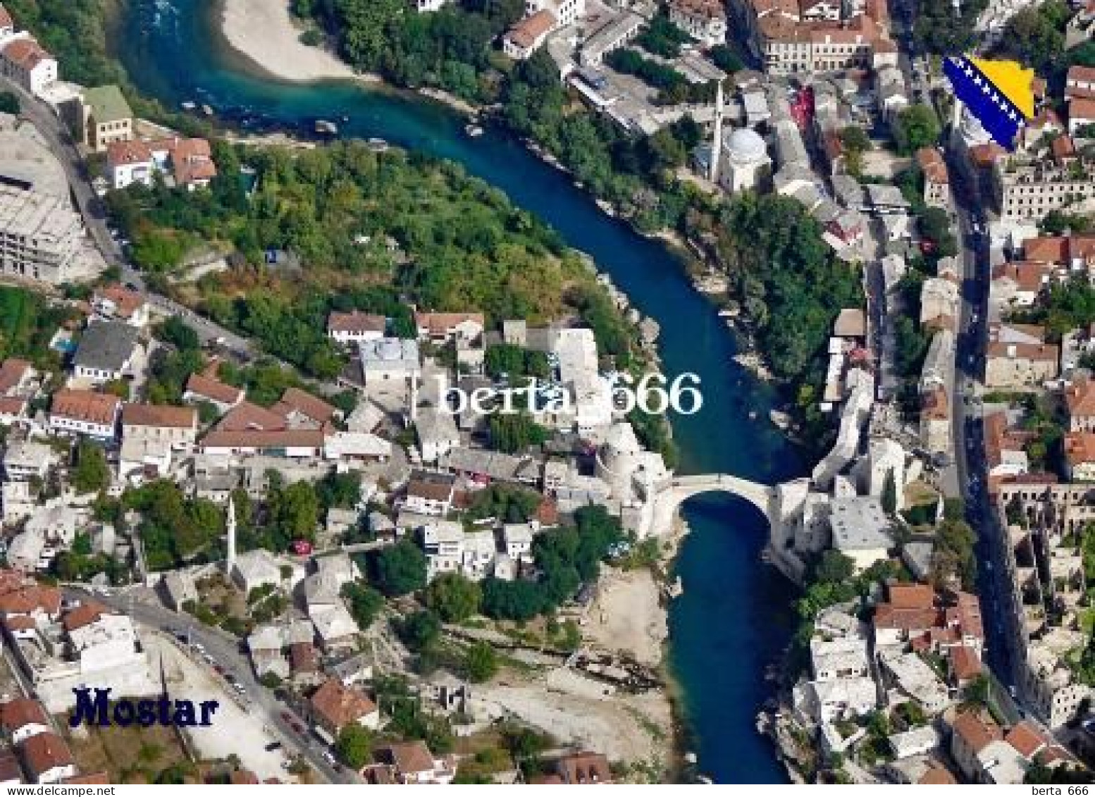 Bosnia And Herzegovina Mostar Aerial View UNESCO New Postcard - Bosnie-Herzegovine