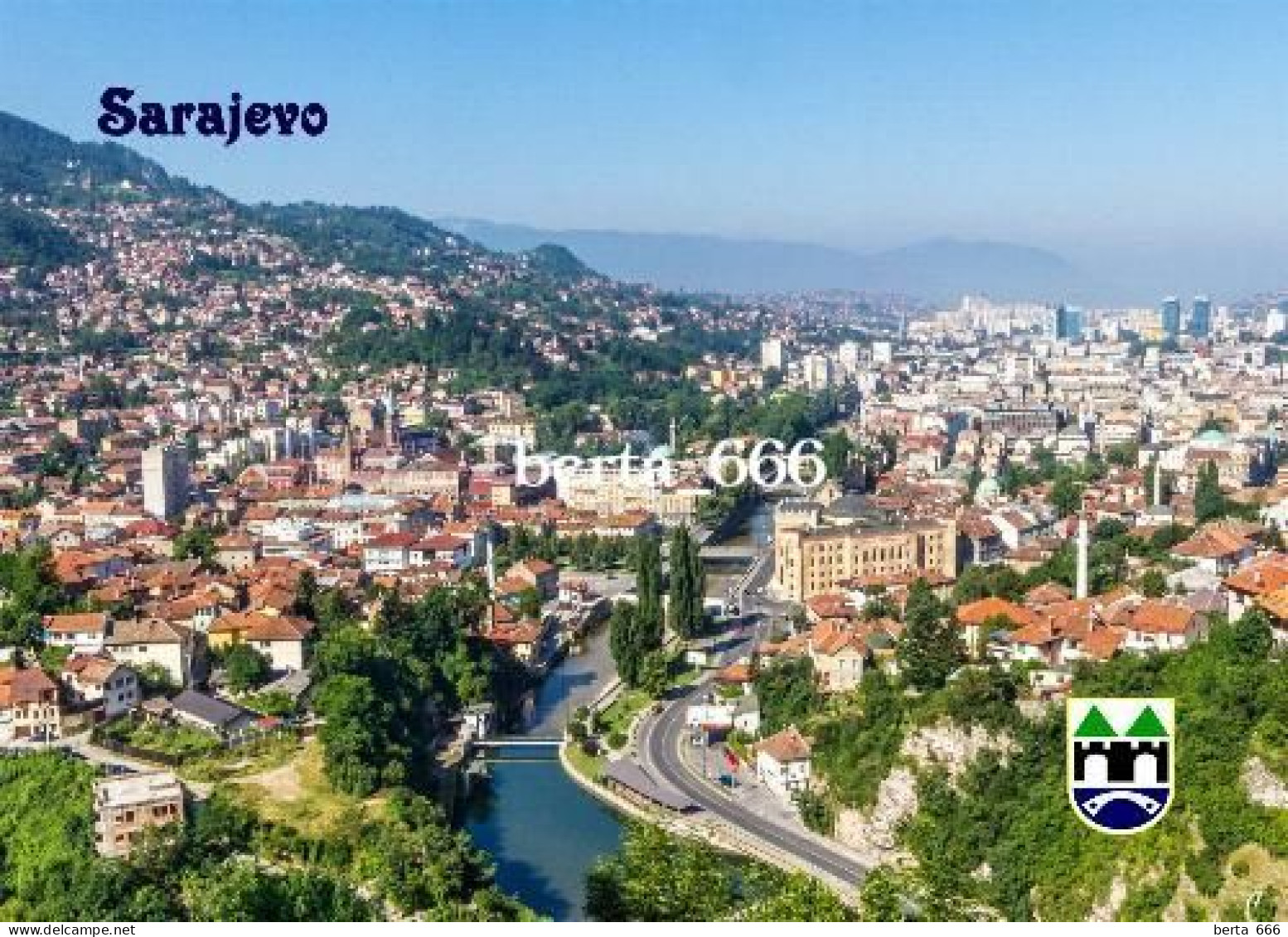 Bosnia And Herzegovina Sarajevo Aerial View New Postcard - Bosnie-Herzegovine