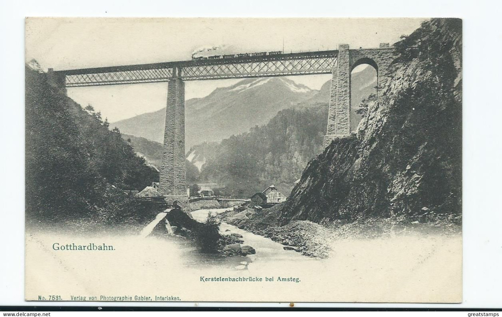 Railway  Postcard Bridge Gotthardbahn Unused - Structures