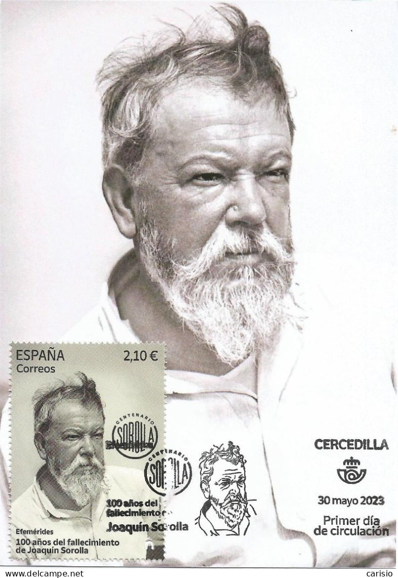 SPAIN MAXICARD. ESPAÑA 2023. TARJETA MAXIMA JOAQUÍN SOROLLA. PINTOR. - Cartes Maximum