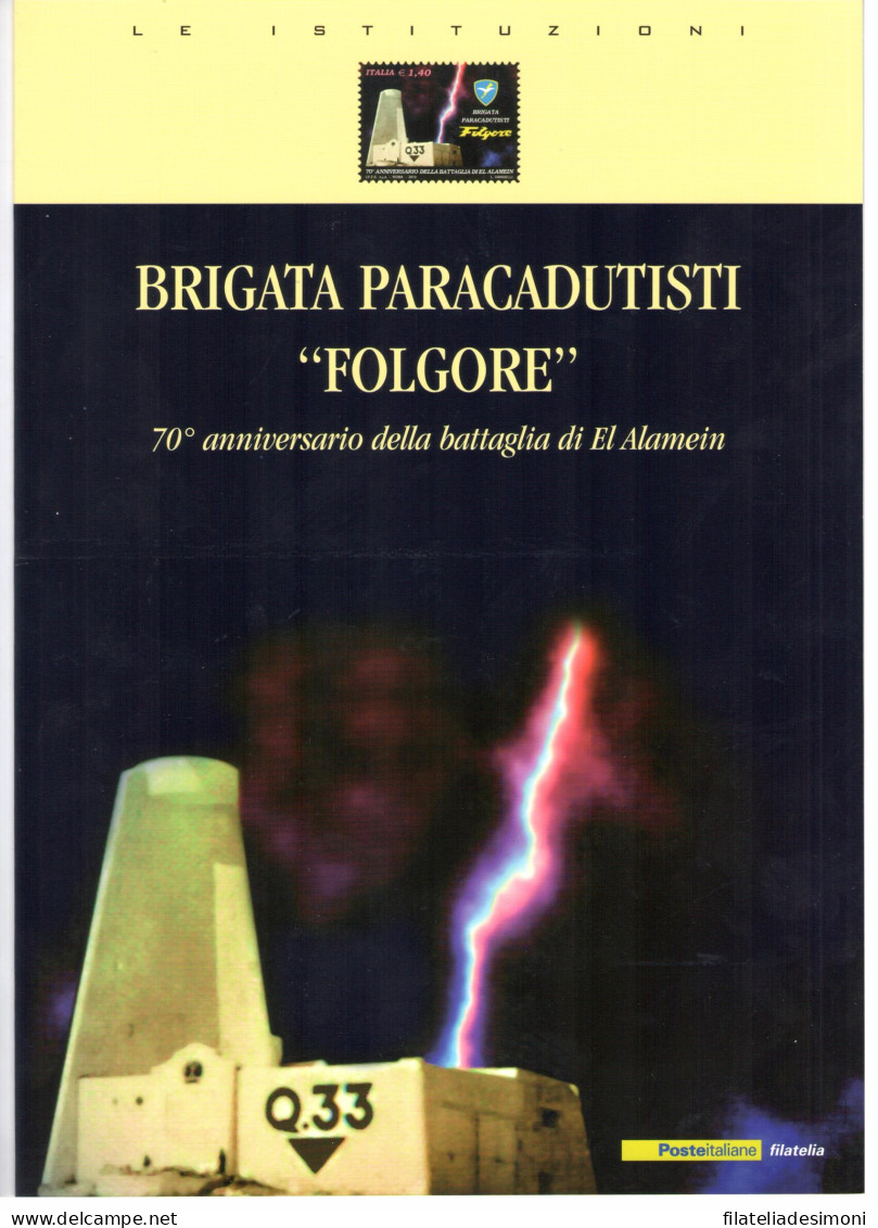 2012 Italia - Repubblica, Folder - Paracadutisti Folgore N. 327- MNH** - Folder