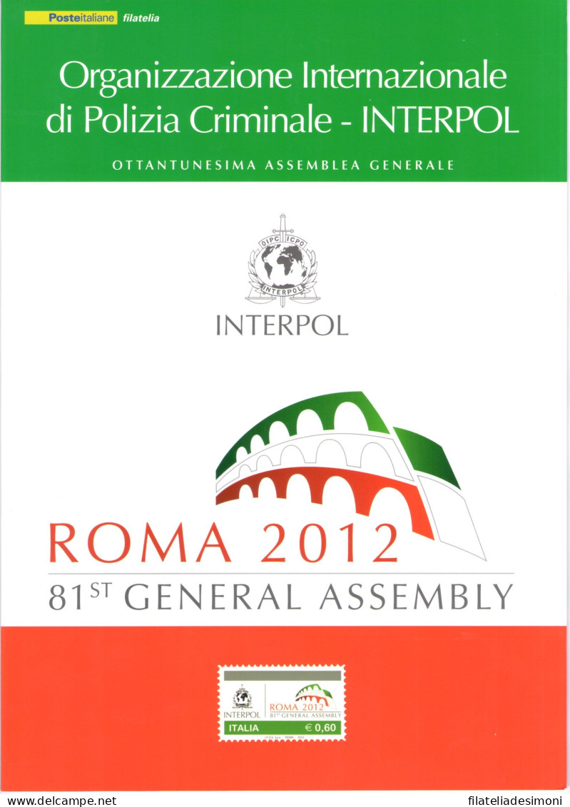 2012 Italia - Repubblica, Folder - Interpol N. 328 - MNH** - Presentatiepakket