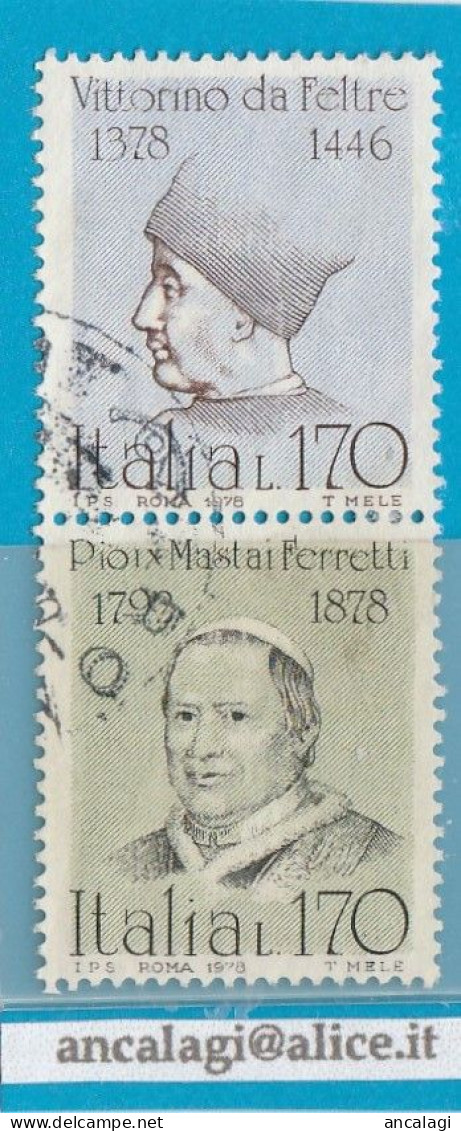 USATI ITALIA 1978 - Ref.0392B "PERSONAGGI ILLUSTRI" 2 Val. In Coppia - - 1971-80: Gebraucht