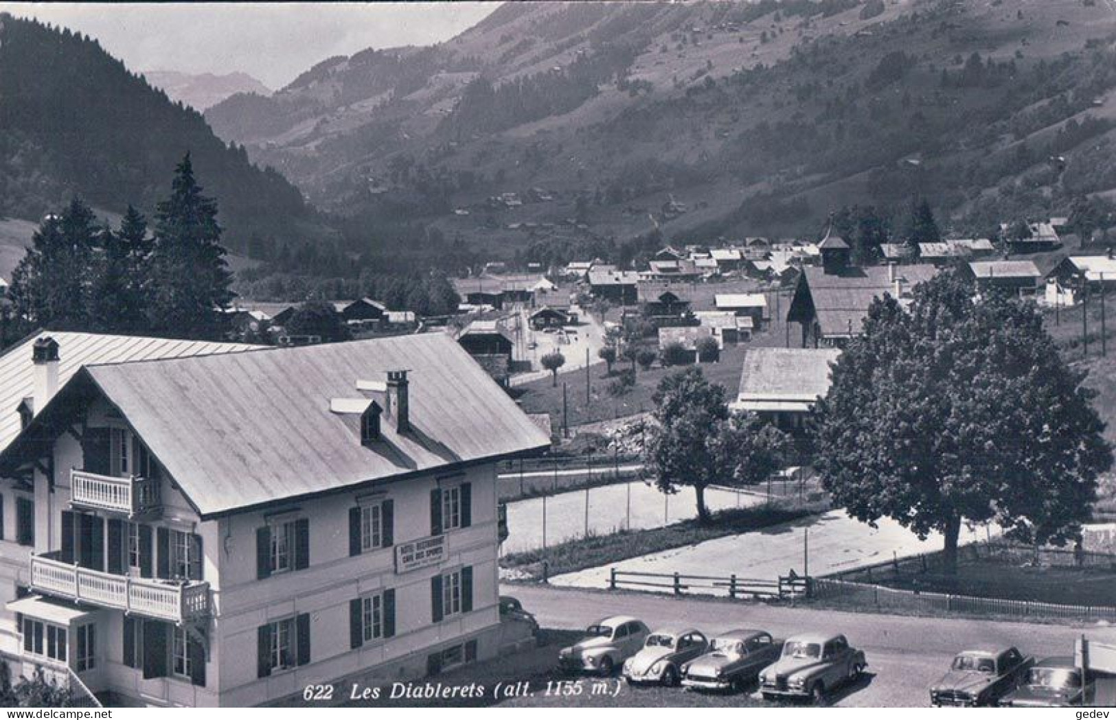 Les Diablerets VD, Hôtel Restaurant Café Des Sports, Automobiles (622) - Les Diablerets