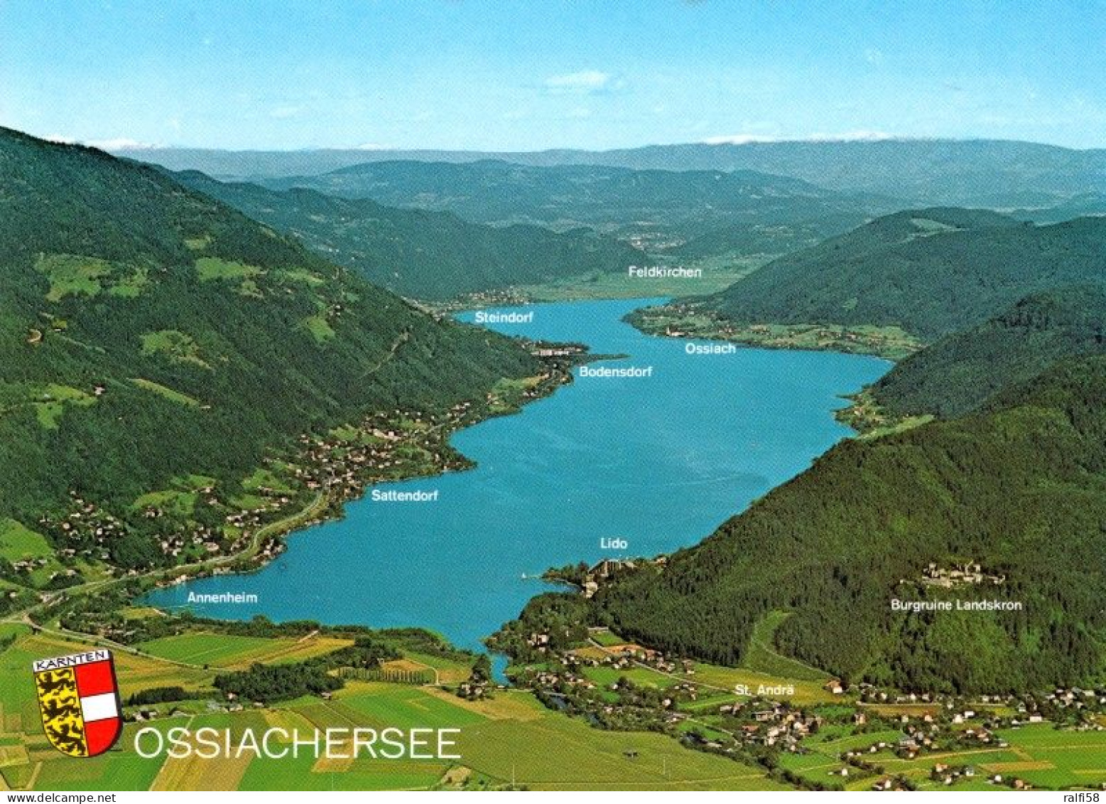 2 AK Österreich / Kärnten * Blick Auf Den Ossiacher See - Rechts Im Bild Die Burgruine Landskron - 2 Luftbildaufnahmen * - Ossiachersee-Orte