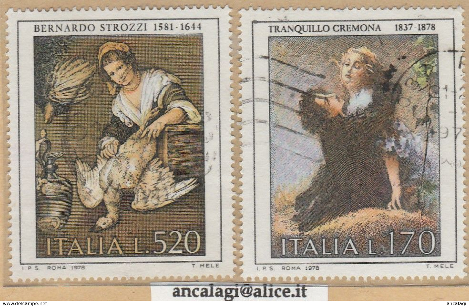 USATI ITALIA 1978 - Ref.0395 "ARTE ITALIANA" Serie Di 2 Val. - - 1971-80: Oblitérés