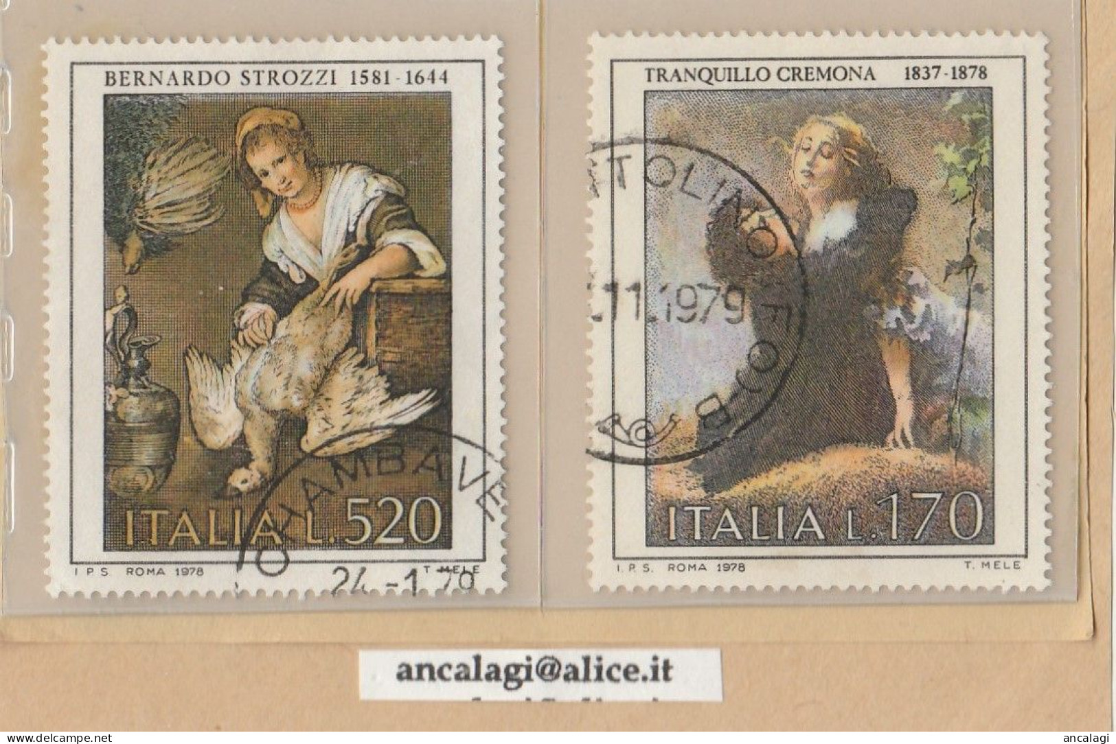 USATI ITALIA 1978 - Ref.0395B "ARTE ITALIANA" Serie Di 2 Val. - - 1971-80: Gebraucht