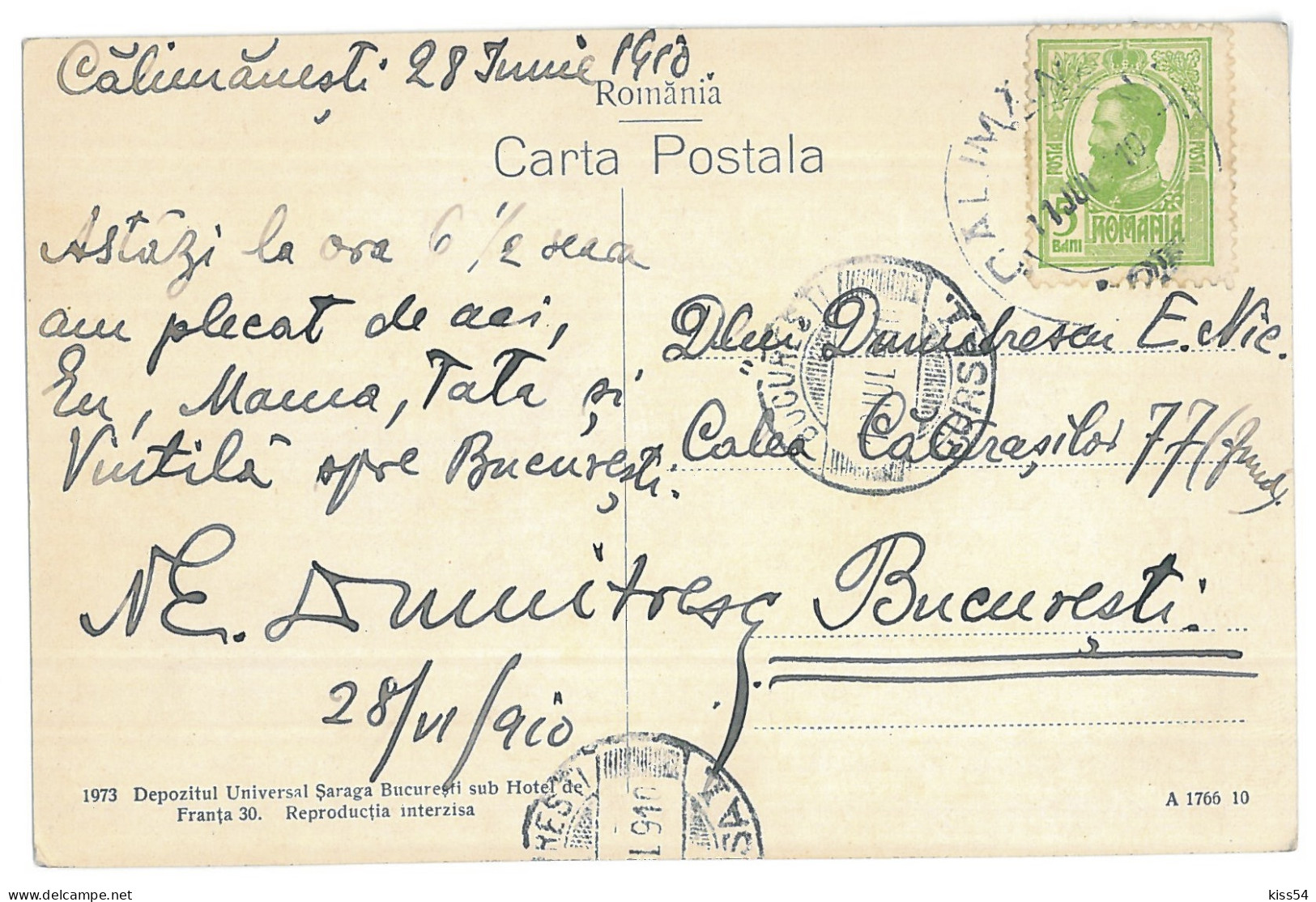 RO 43 - 13482 Valcea, CALIMANESTI, Pestera, Romania - Old Postcard - Used - 1910 - Rumänien