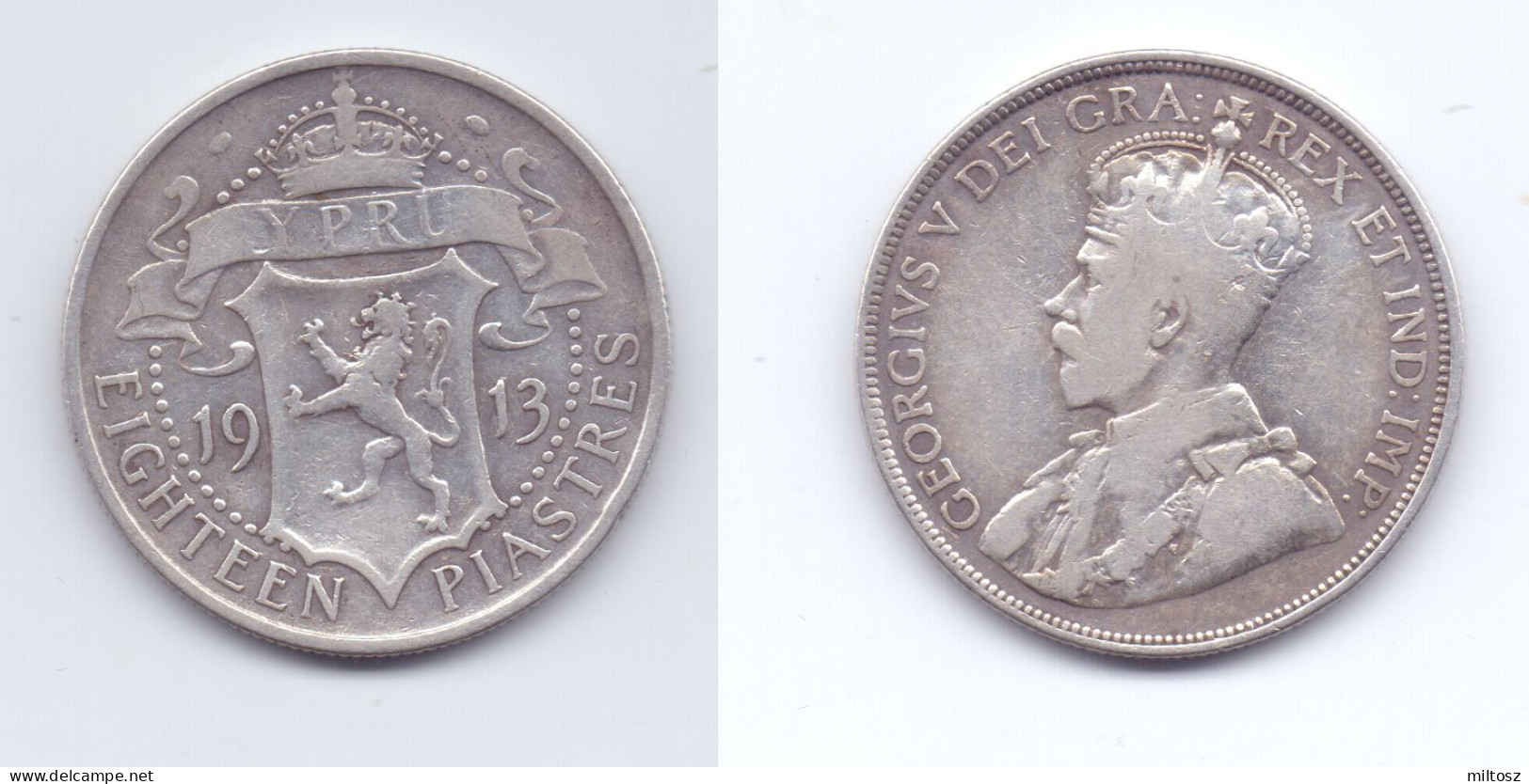 Cyprus 18 Piastres 1913 - Chipre