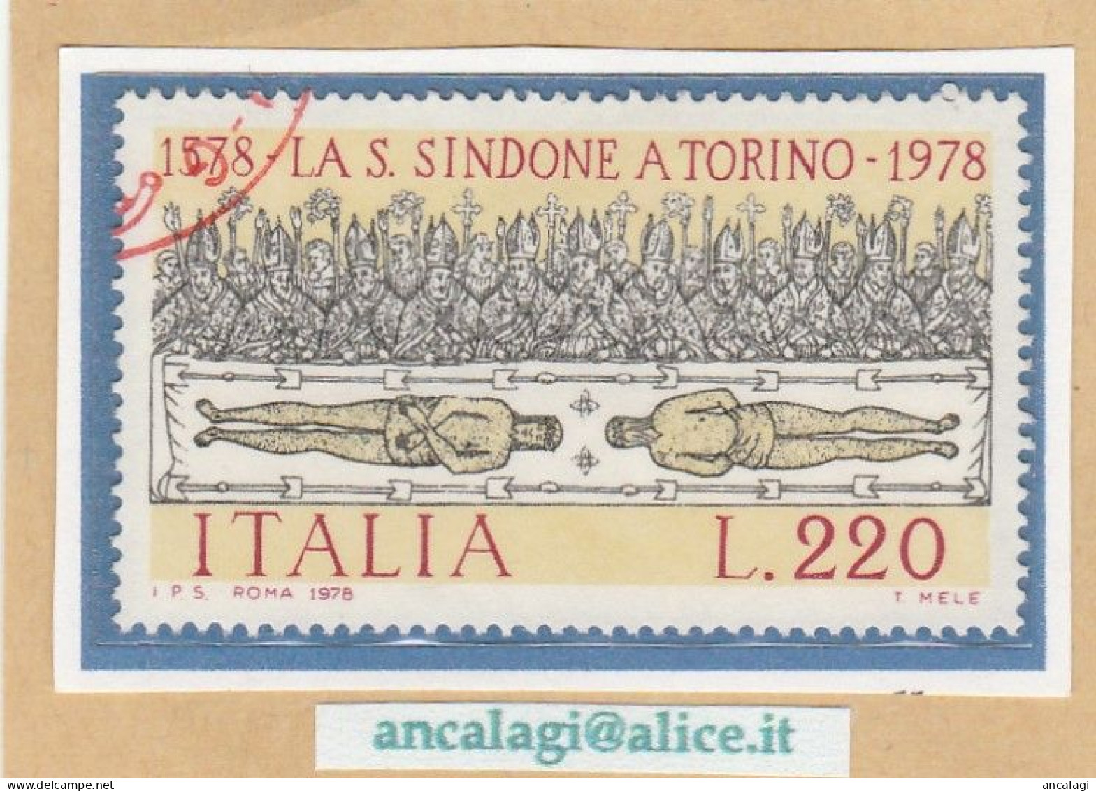 USATI ITALIA 1978 - Ref.0396B "LA SACRA SINDONE" 1 Val. - - 1971-80: Used