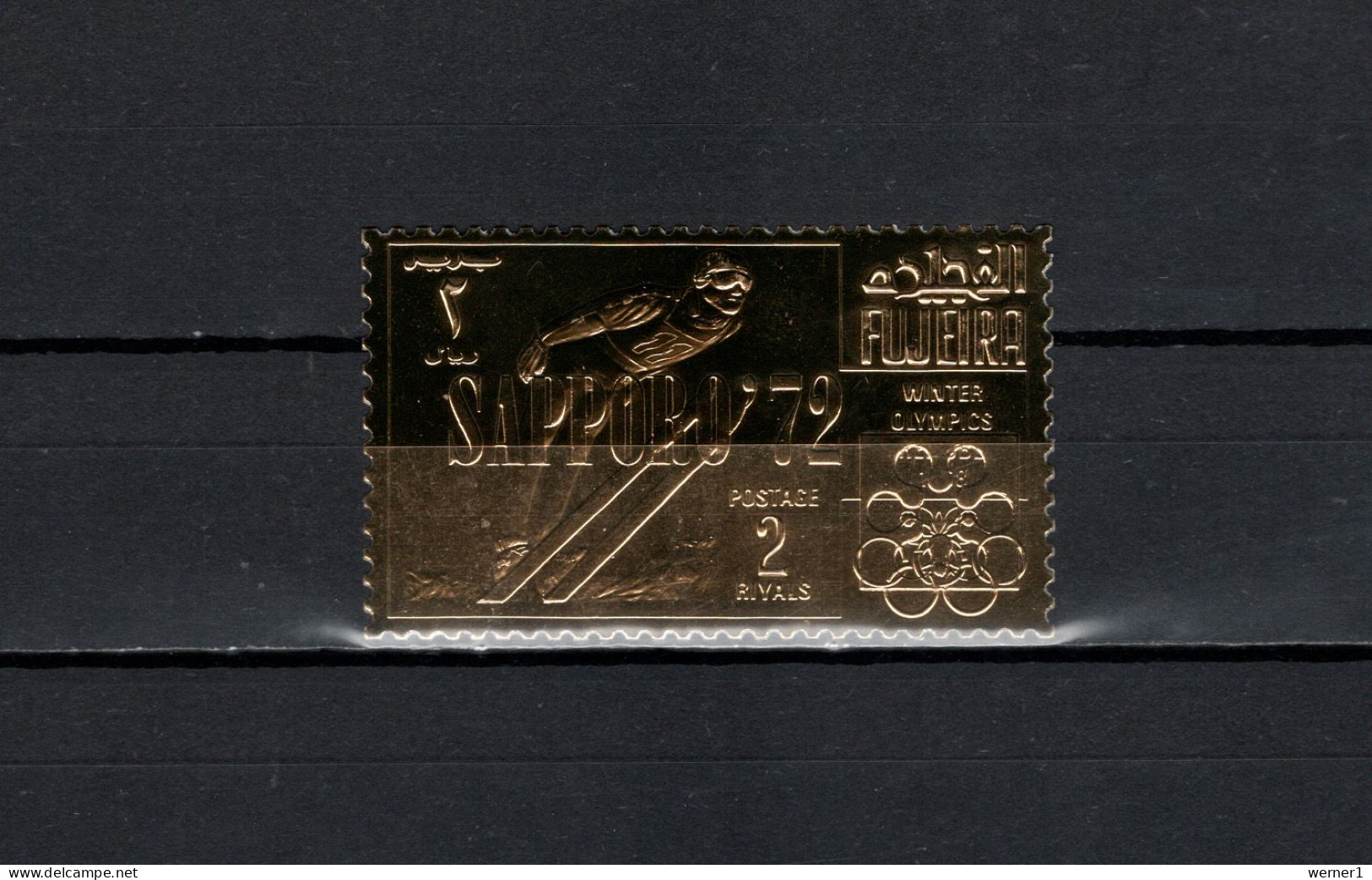 Fujeira 1969 Olympic Games Sapporo Gold Stamp MNH - Hiver 1972: Sapporo