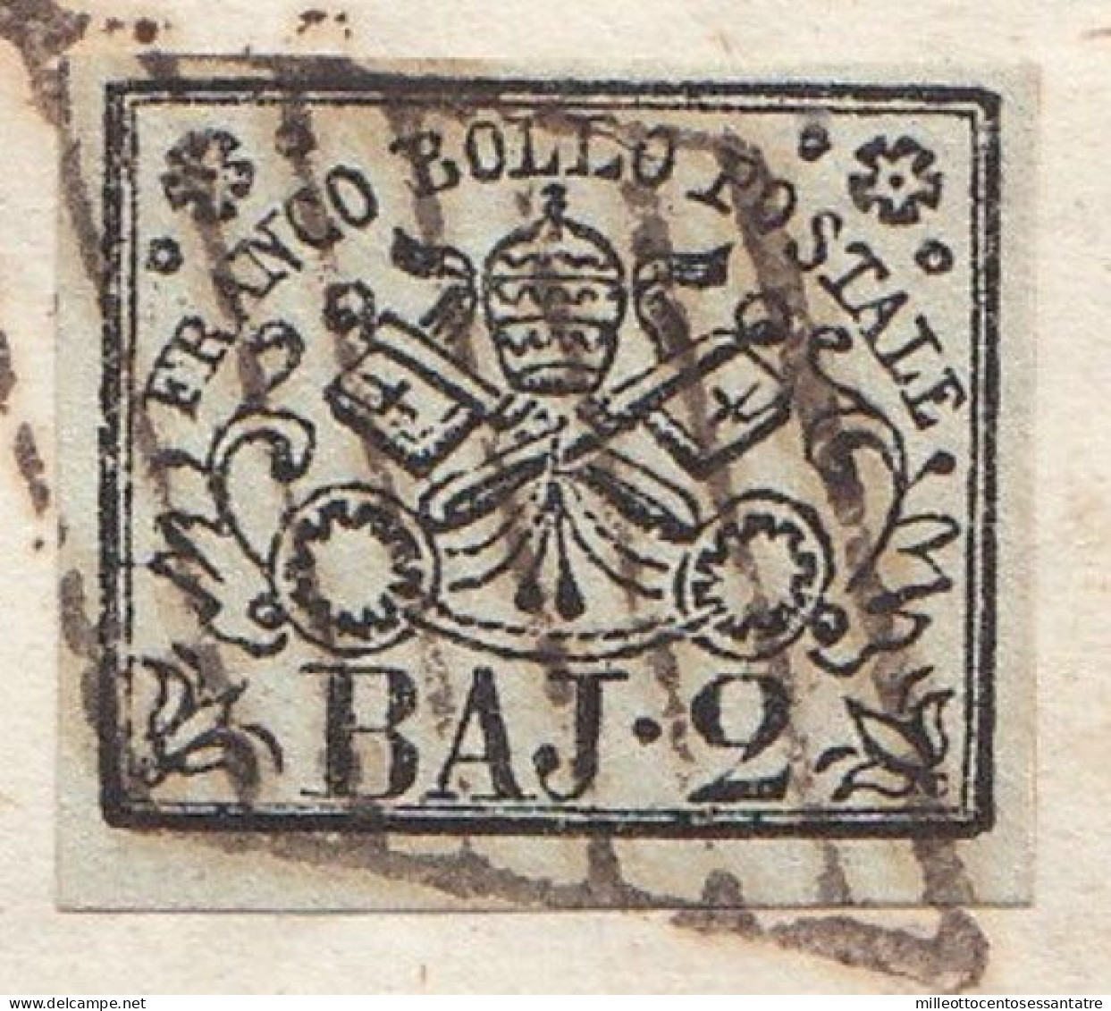 3000 - PONTIFICIO - Involucro Senza Testo Del 24 Settembre 1865 Da Veroli A Castro Con 2 Baj  Giallo Verdastro - Papal States