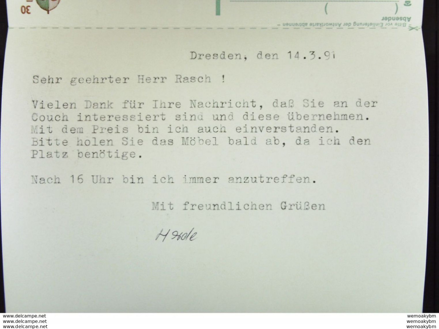 BRD-VGO: Gs-Karte Mit 30 Pf Celle Kompl. Gest. Dresden 15.3.91 U. Dresden 21.3.91-diese Gs Gab Es Nur Im VGO! Knr: P148 - Postkaarten - Gebruikt