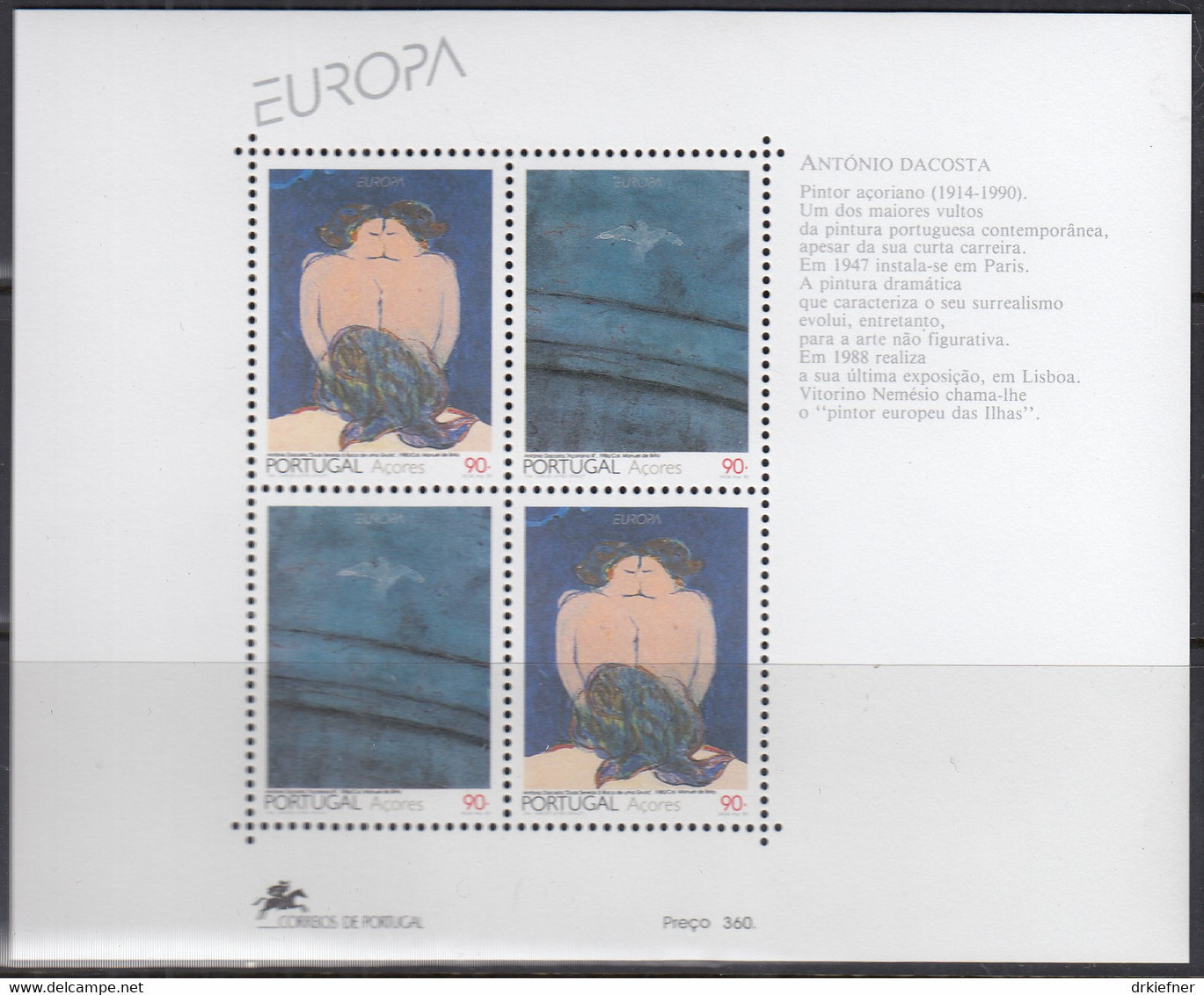 AZOREN  Block 13, Postfrisch **, Europa CEPT: Zeitgenössische Kunst, 1993 - Azores