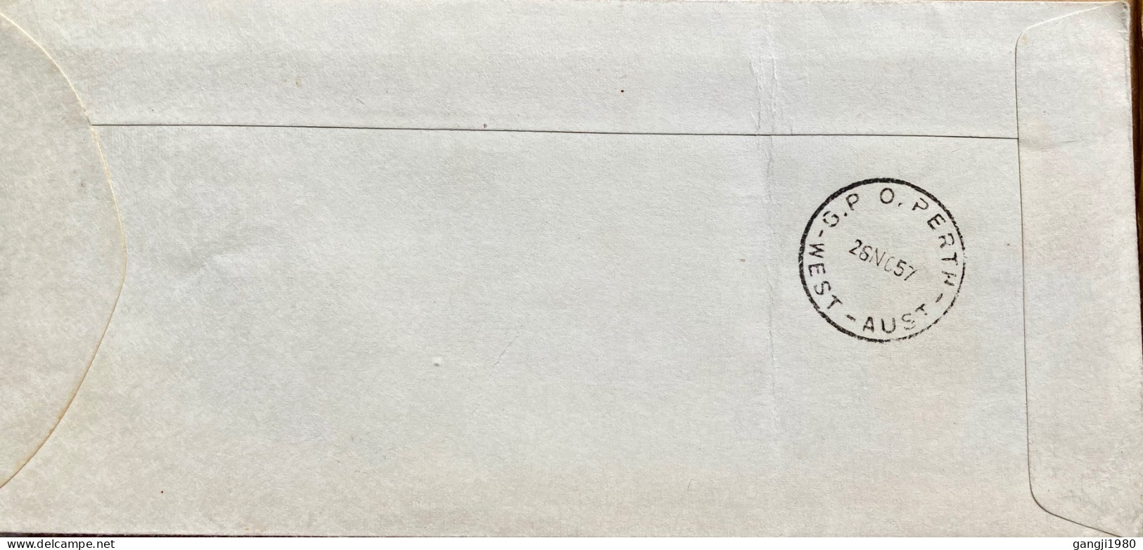 SOUTH AFRICA TO AUSTRALIA 1957, FIRST FLIGHT VIA MAURITIUS, COOK ISLAND, JOHANNESBURG TO PERTH CITY, MAP OF AFRICA, ANIM - Lettres & Documents