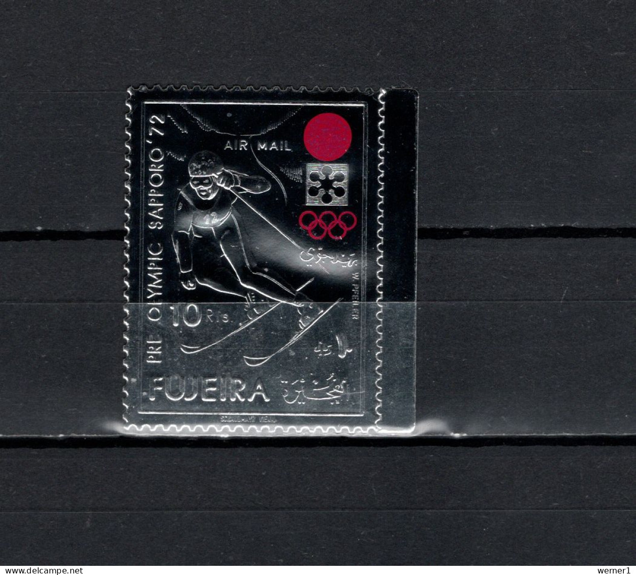 Fujeira 1971 Olympic Games Sapporo Silver Stamp MNH - Winter 1972: Sapporo