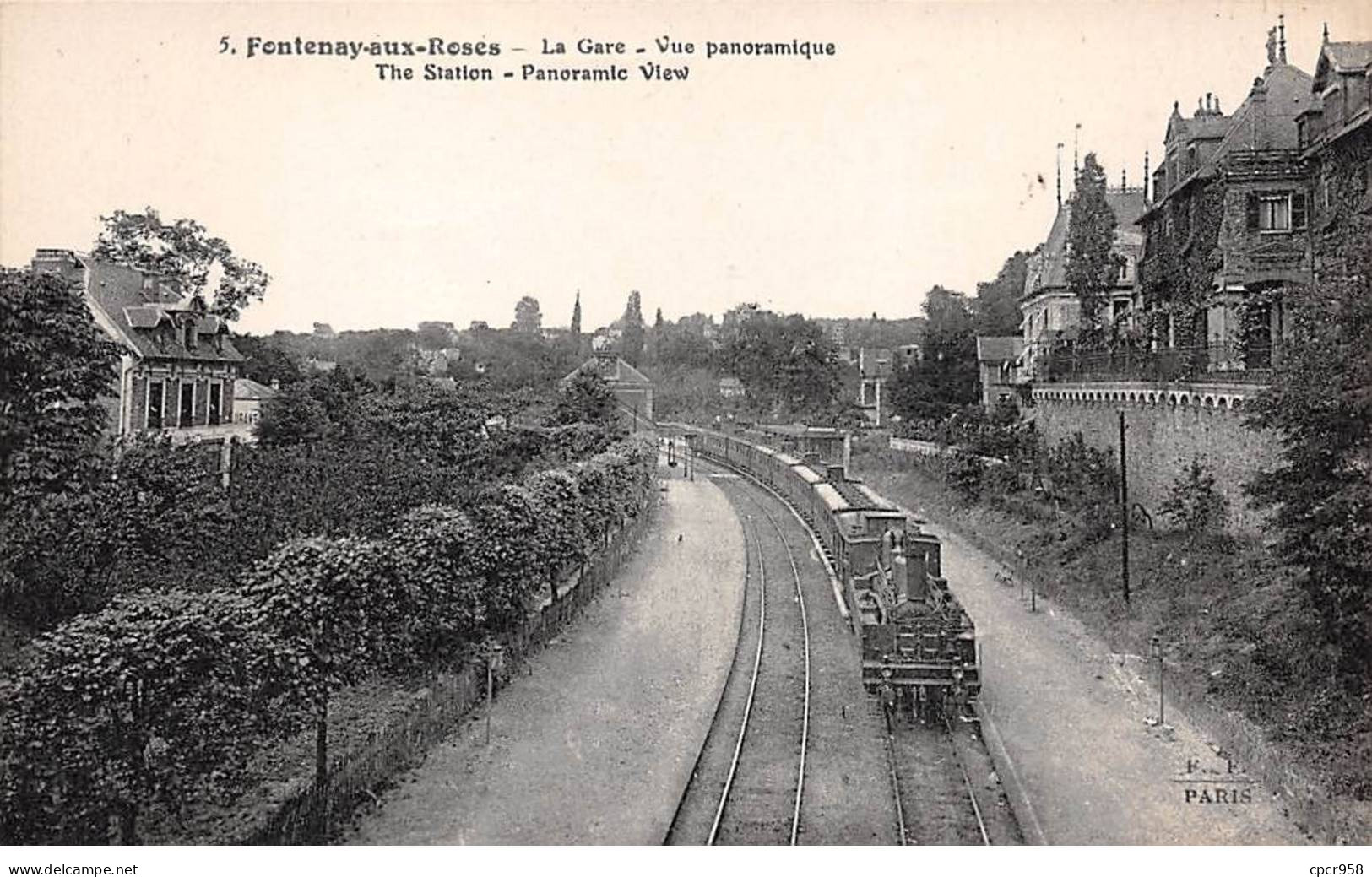92.AM17739.Fontenay Aux Roses.N°5.Gare.Vue Panoramique.Train - Fontenay Aux Roses