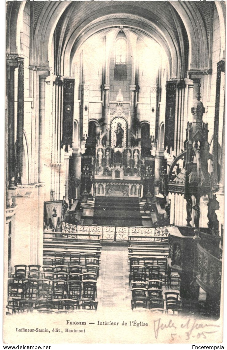 CPA Carte Postale France Feignies  Intérieur De L'église 1905   VM79444 - Feignies